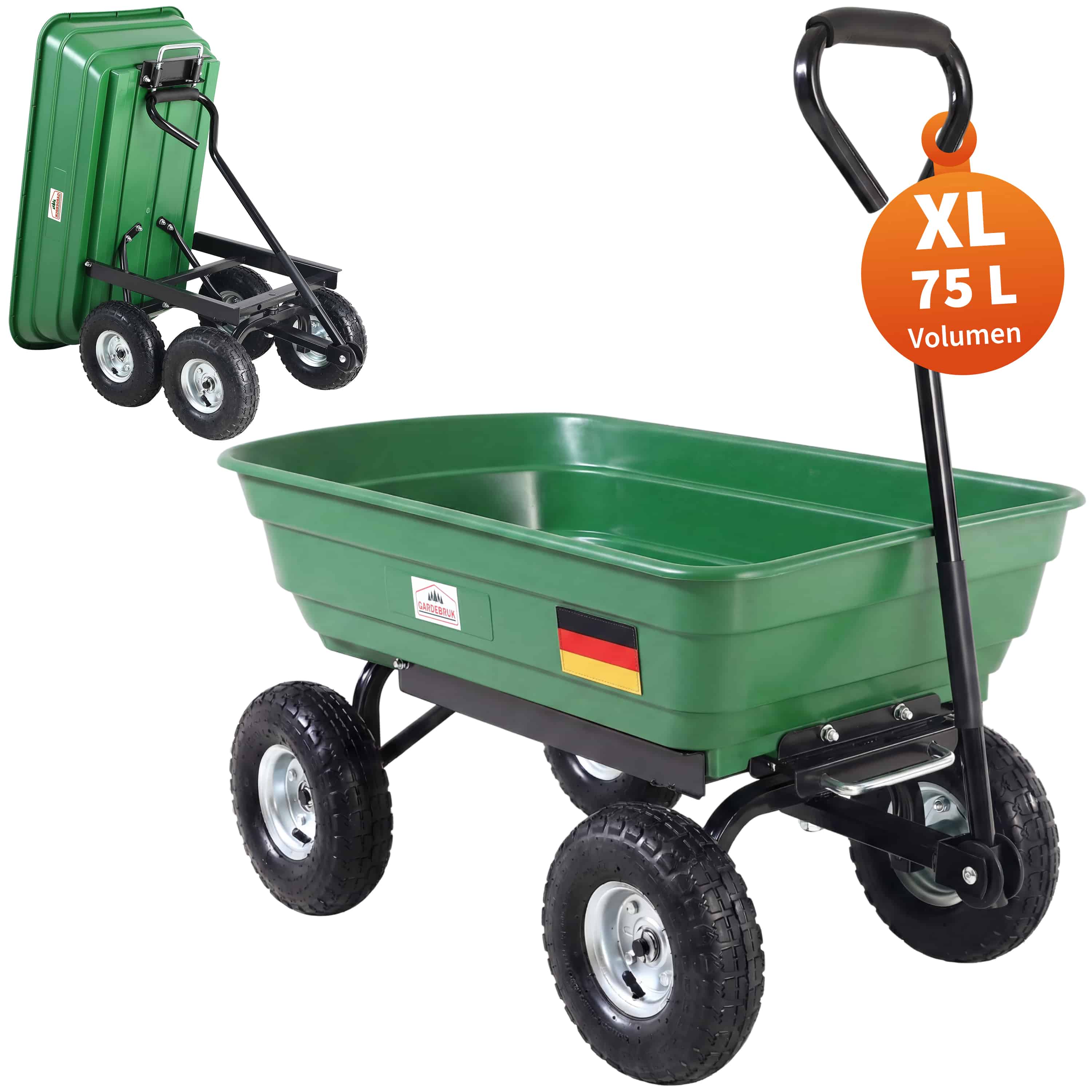 Bolderkar\u0020Groen\u0020Metaal\u0020Kunststof\u0020103x51x92,5cm