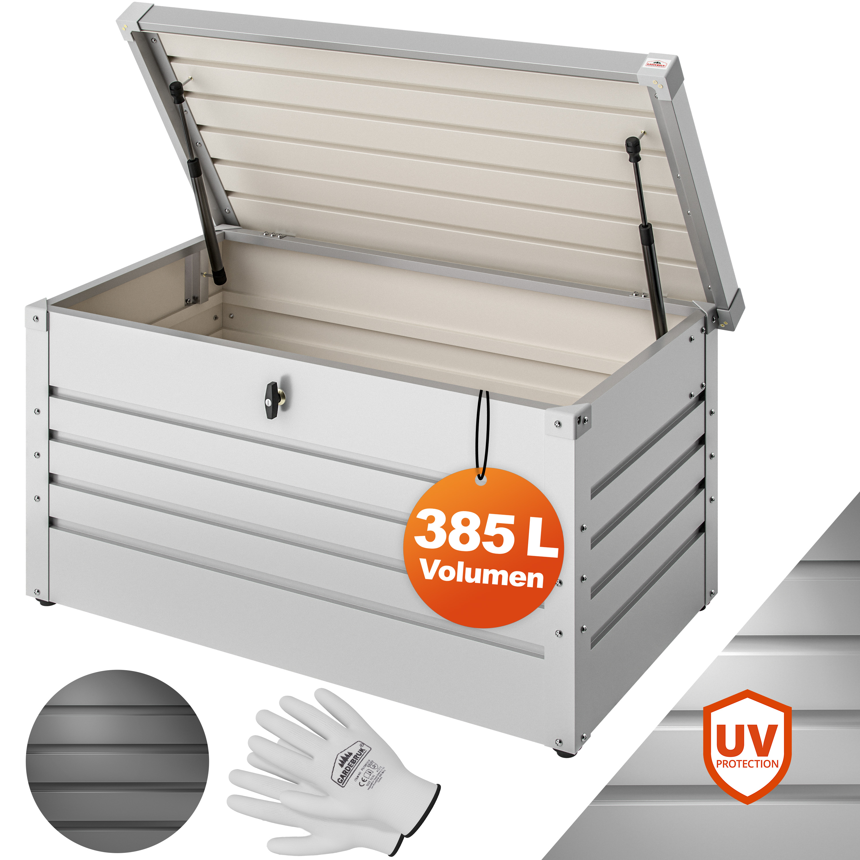 Kussenbox\u0020Lichtgrijs\u0020385L\u0020metaal\u0020afsluitbaar
