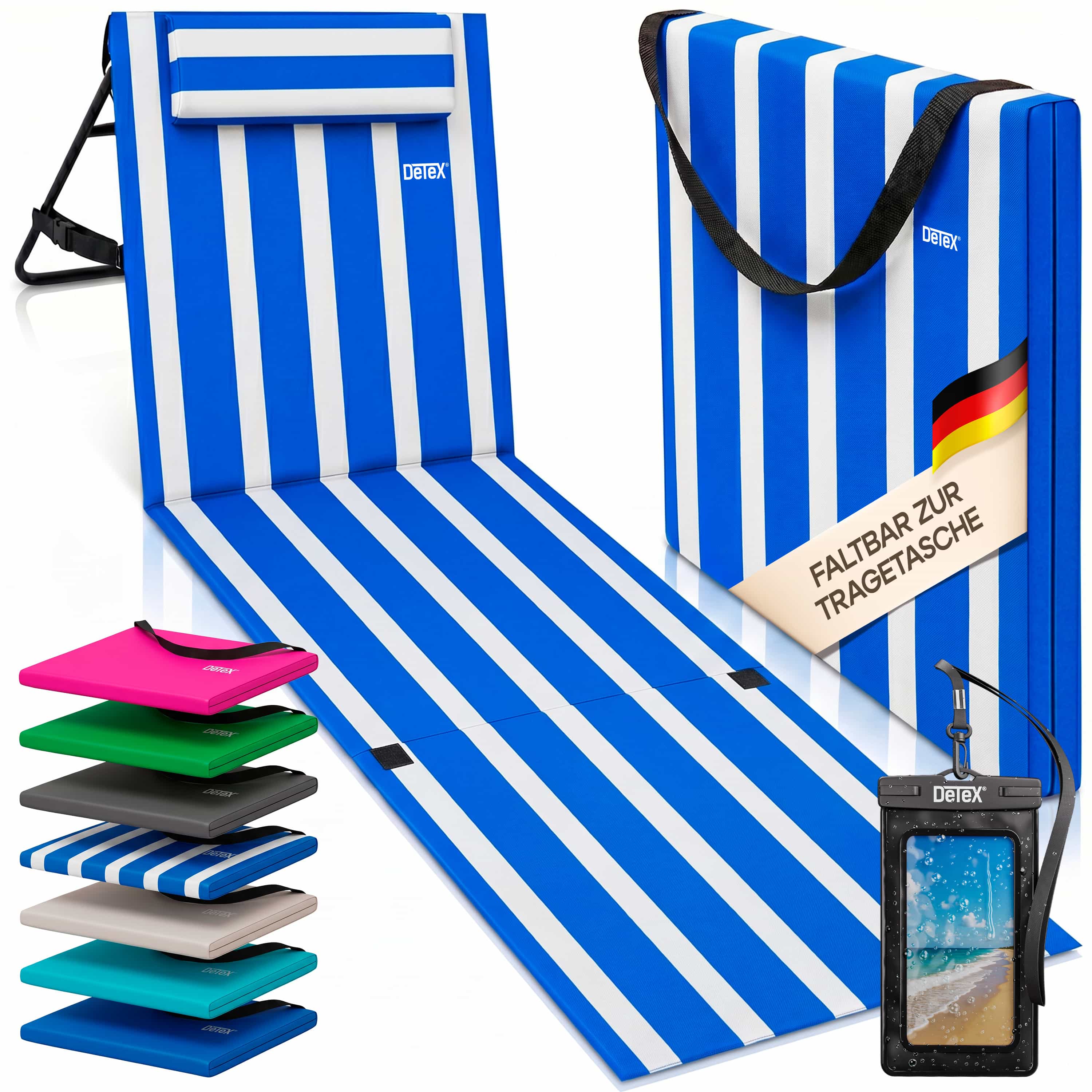 Strandmat\u0020Blauw\u002FWit\u0020158x56x46cm\u0020gestoffeerd Strandmat\u0020Blauw\u002FWit\u0020158x56x46cm\u0020gestoffeerd