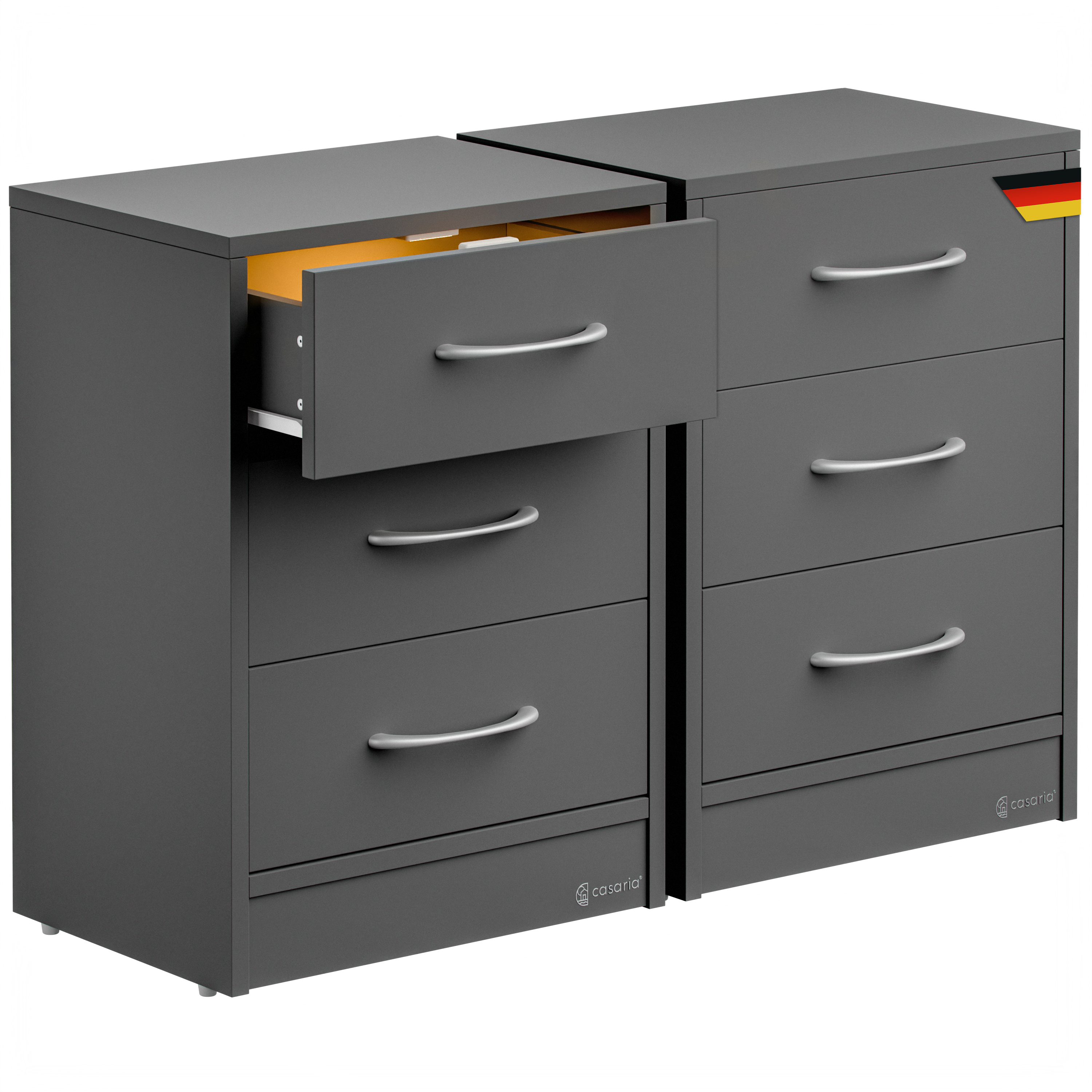 Nachtkastje\u0020Eloise\u00202\u0020Stuks\u0020Antraciet\u002054x39x28cm\u0020LED