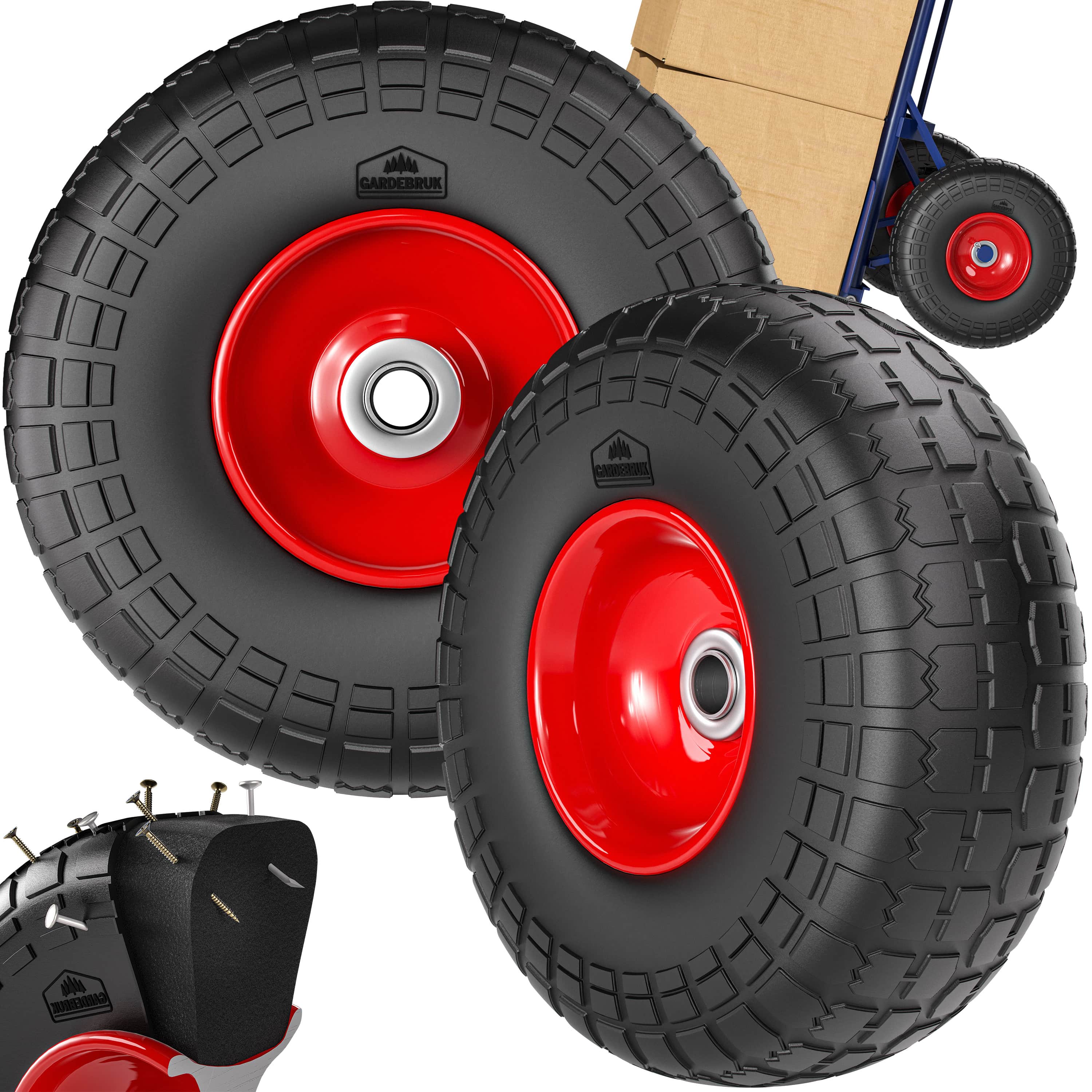 Steekwagenwiel\u0020set\u0020van\u00202\u0020Zwart\u0020massief\u0020rubber