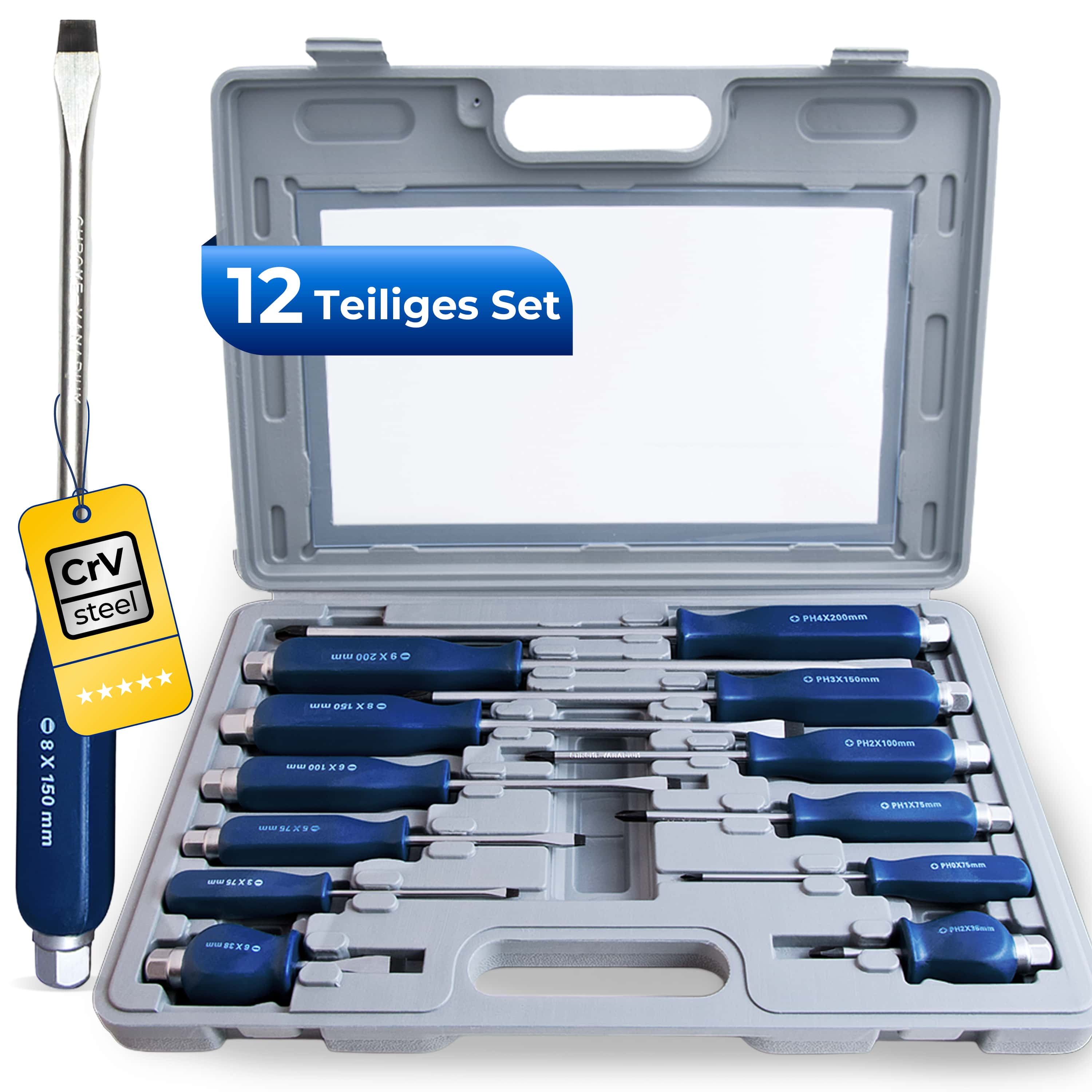 Schroevendraaierset\u0020Chroom\u002DVanadium\u002DStaal\u002038x25x5cm