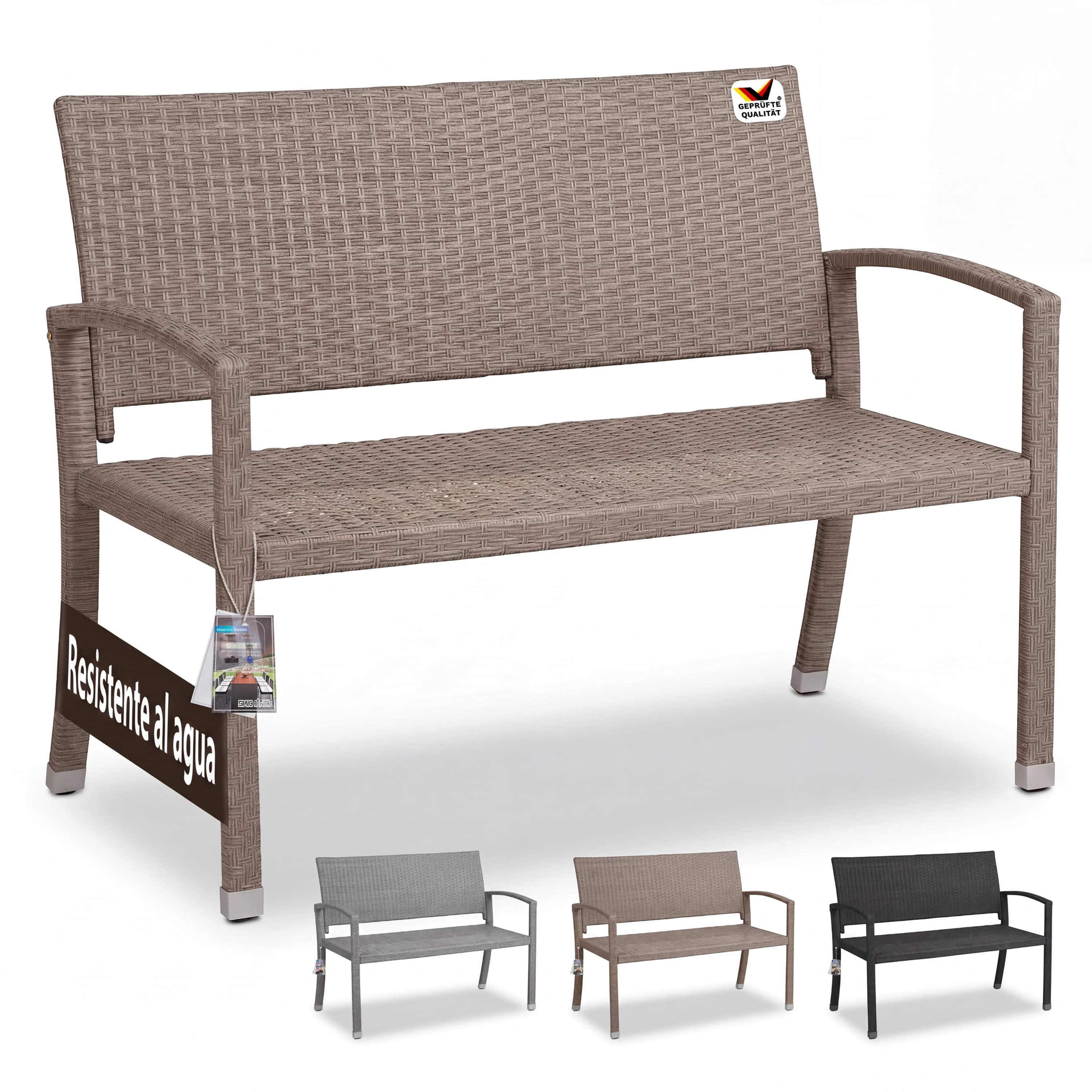 Polyrotan\u0020Tuinbank\u0020Cr\u00E8me\u002DBeige\u0020122x58x87cm Polyrotan\u0020Tuinbank\u0020Cr\u00E8me\u002DBeige\u0020122x58x87cm