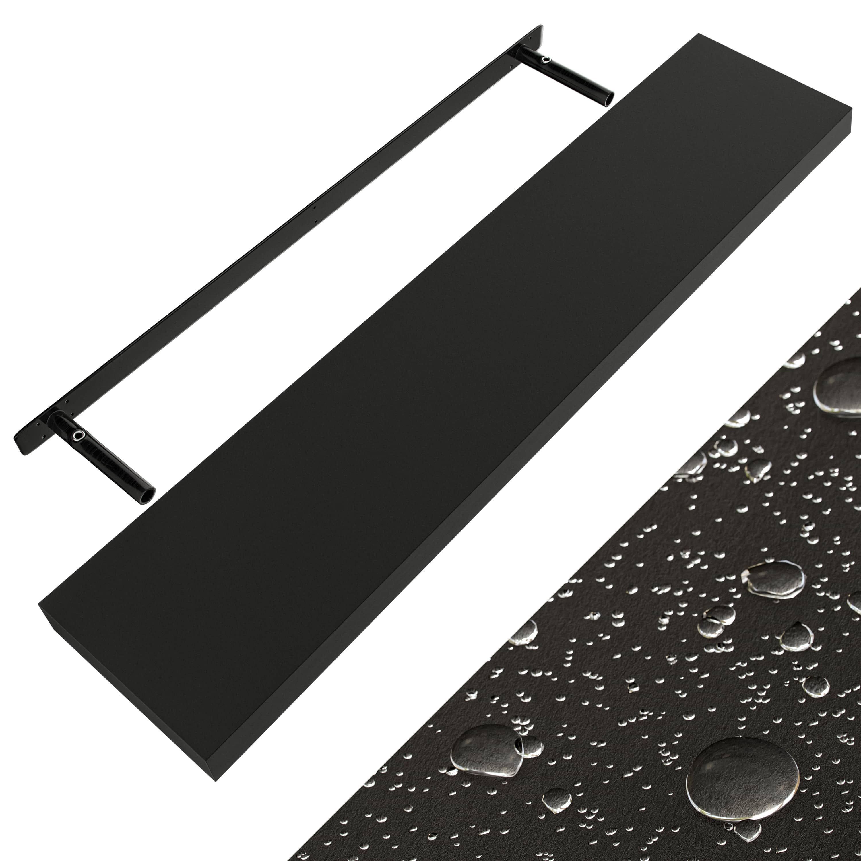Wandplank\u0020Zwevend\u0020Mat\u0020Zwart\u0020MDF\u0020110x23x3,8cm