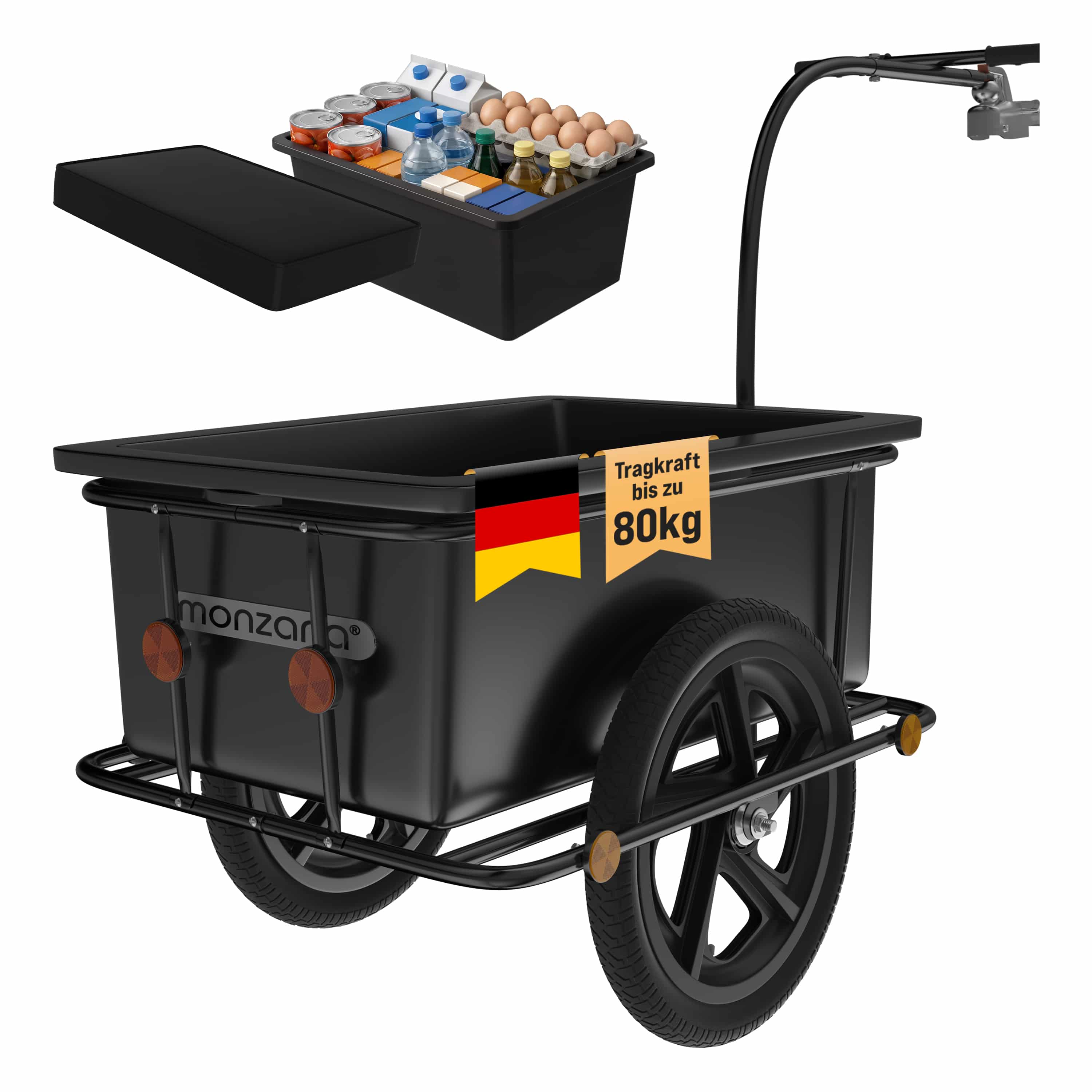 Fietskar\u0020Zwart\u0020Staal\u0020Kunststof\u002071x50x31cm\u002090\u0020Liter