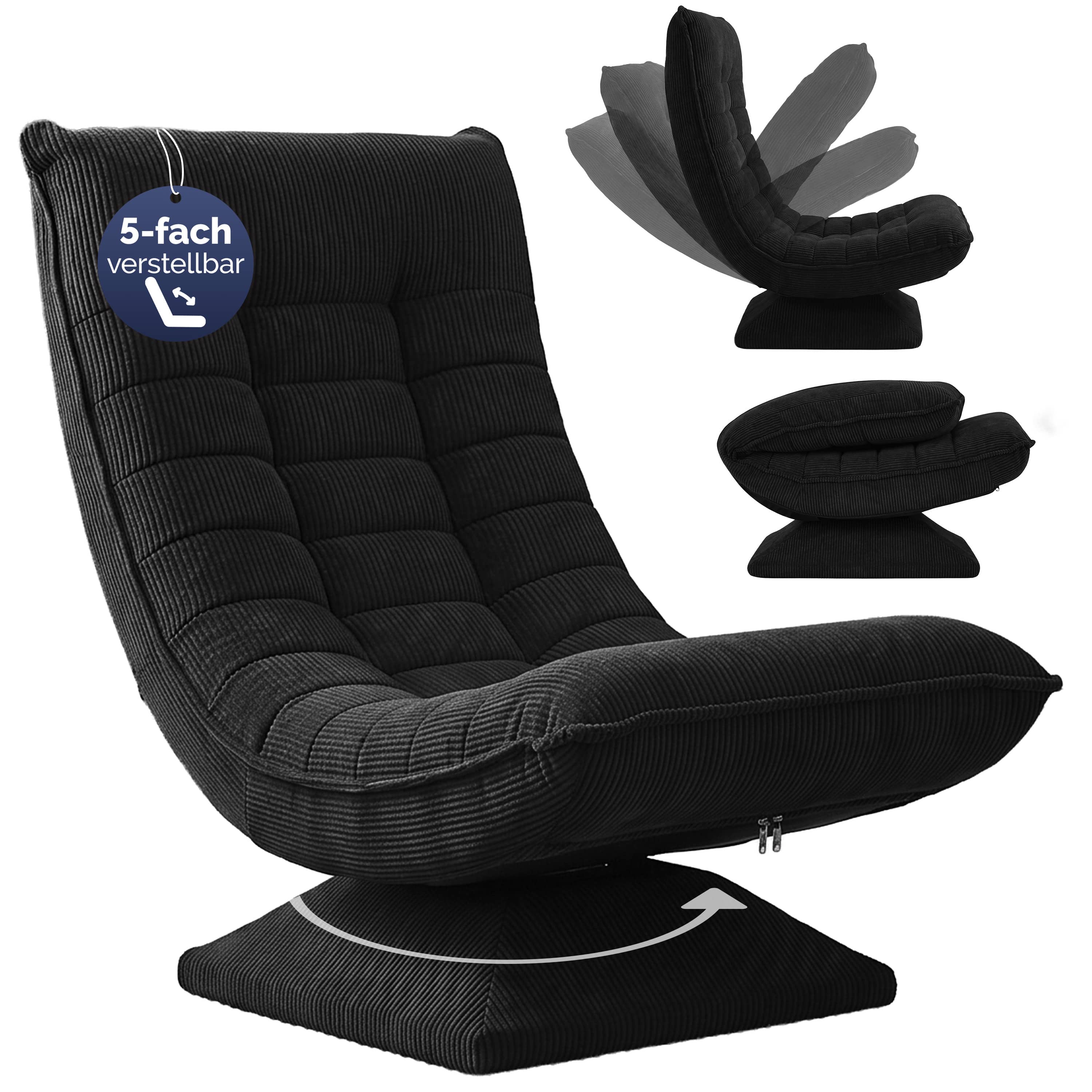 Fauteuil\u0020Aberdeen\u0020zwart\u0020cordstof,\u00205\u002Dstanden\u0020verstelbaar,\u0020360\u00B0\u0020draaibaar,\u0020opvouwbaar Fauteuil\u0020Aberdeen\u0020zwart\u0020cordstof,\u00205\u002Dstanden\u0020verstelbaar,\u0020360\u00B0\u0020draaibaar,\u0020opvouwbaar