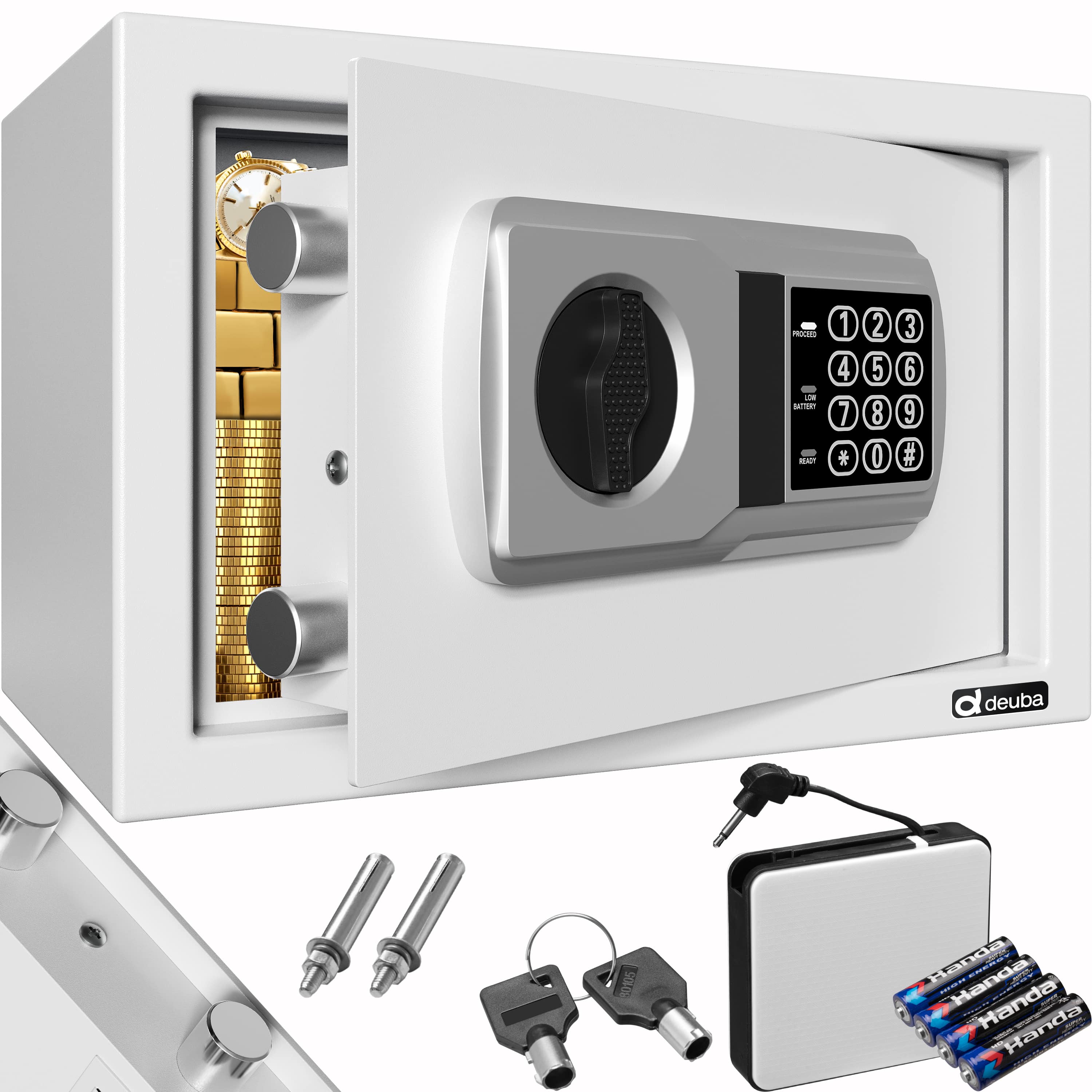 Kluis\u0020Zilver\u0020Staal\u002020x31x20cm\u0020Elektronisch\u0020slot