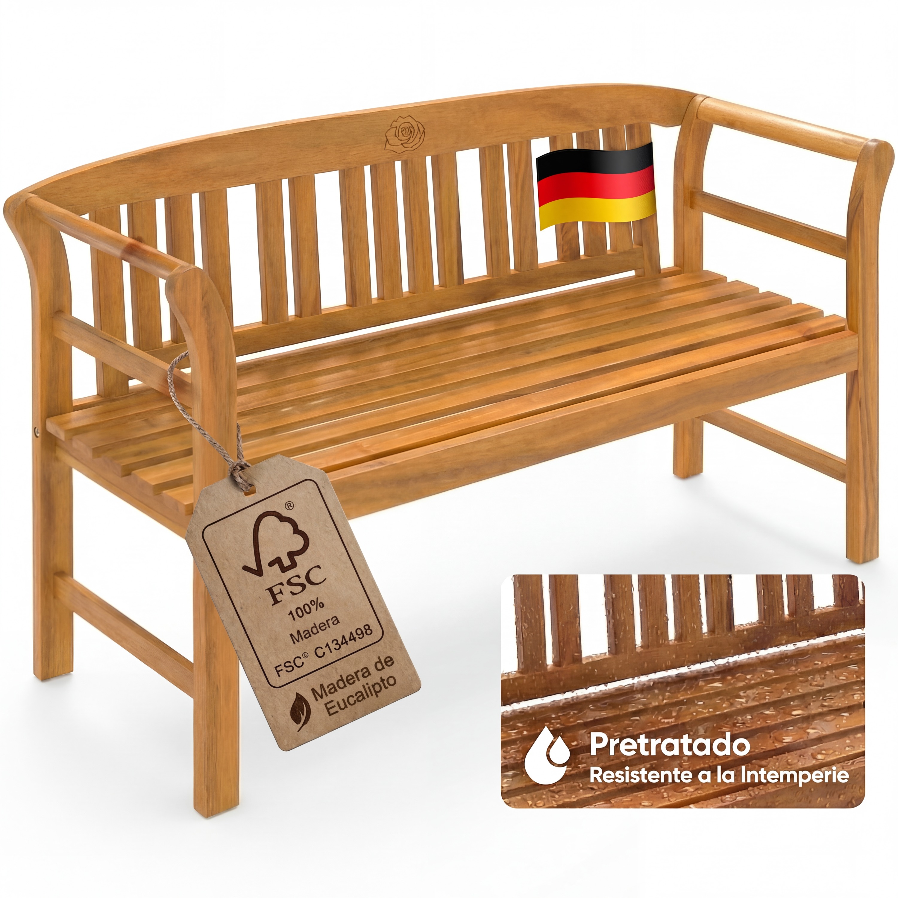 Tuinbank\u0020Roos\u0020Eucalyptushout\u0020FSC\u00AE\u002Dgecertificeerd\u0020157x45x82cm Tuinbank\u0020Roos\u0020Eucalyptushout\u0020FSC\u00AE\u002Dgecertificeerd\u0020157x45x82cm