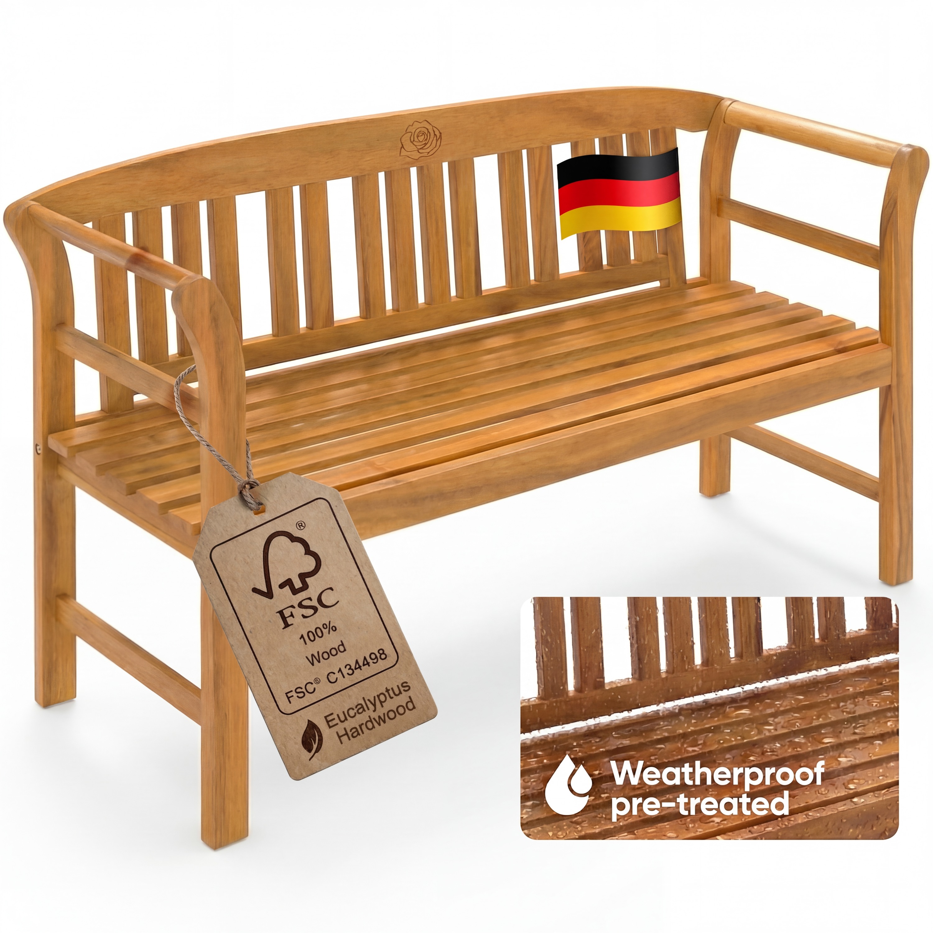 Tuinbank\u0020Roos\u0020Eucalyptushout\u0020FSC\u00AE\u002Dgecertificeerd\u0020157x45x82cm Tuinbank\u0020Roos\u0020Eucalyptushout\u0020FSC\u00AE\u002Dgecertificeerd\u0020157x45x82cm