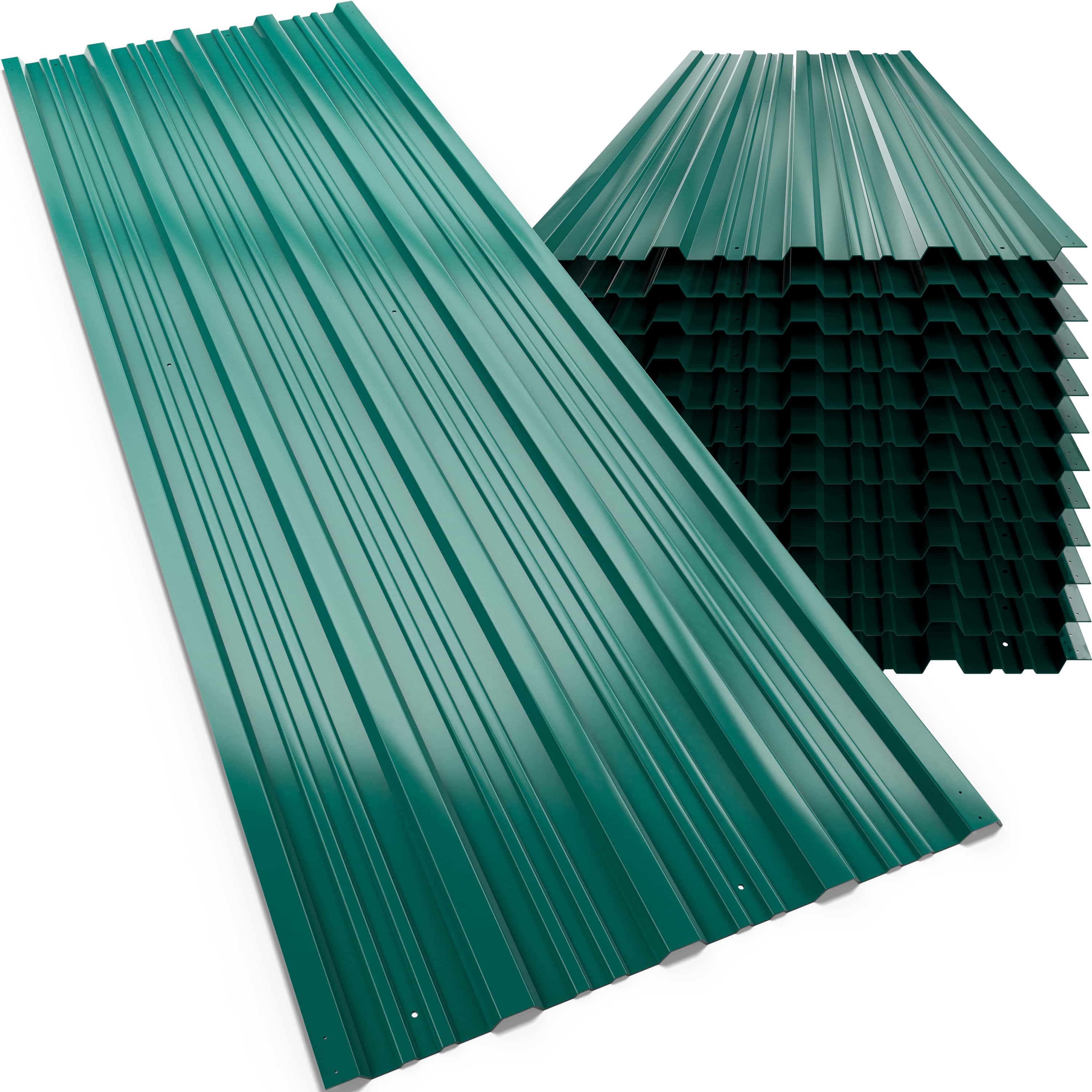 Trapezium\u0020Dakplaten\u002012\u0020Stuks\u0020Groen\u0020Metaal\u0020129x46cm