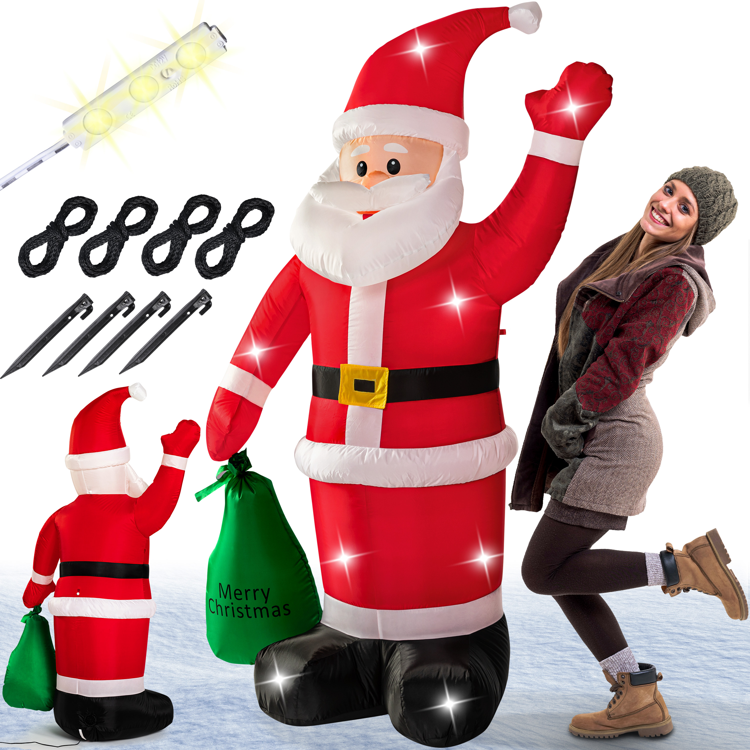 Opblaasbare\u0020Kerstman\u0020Polyester\u0020180x120cm\u00206\u0020LED\u00B4s