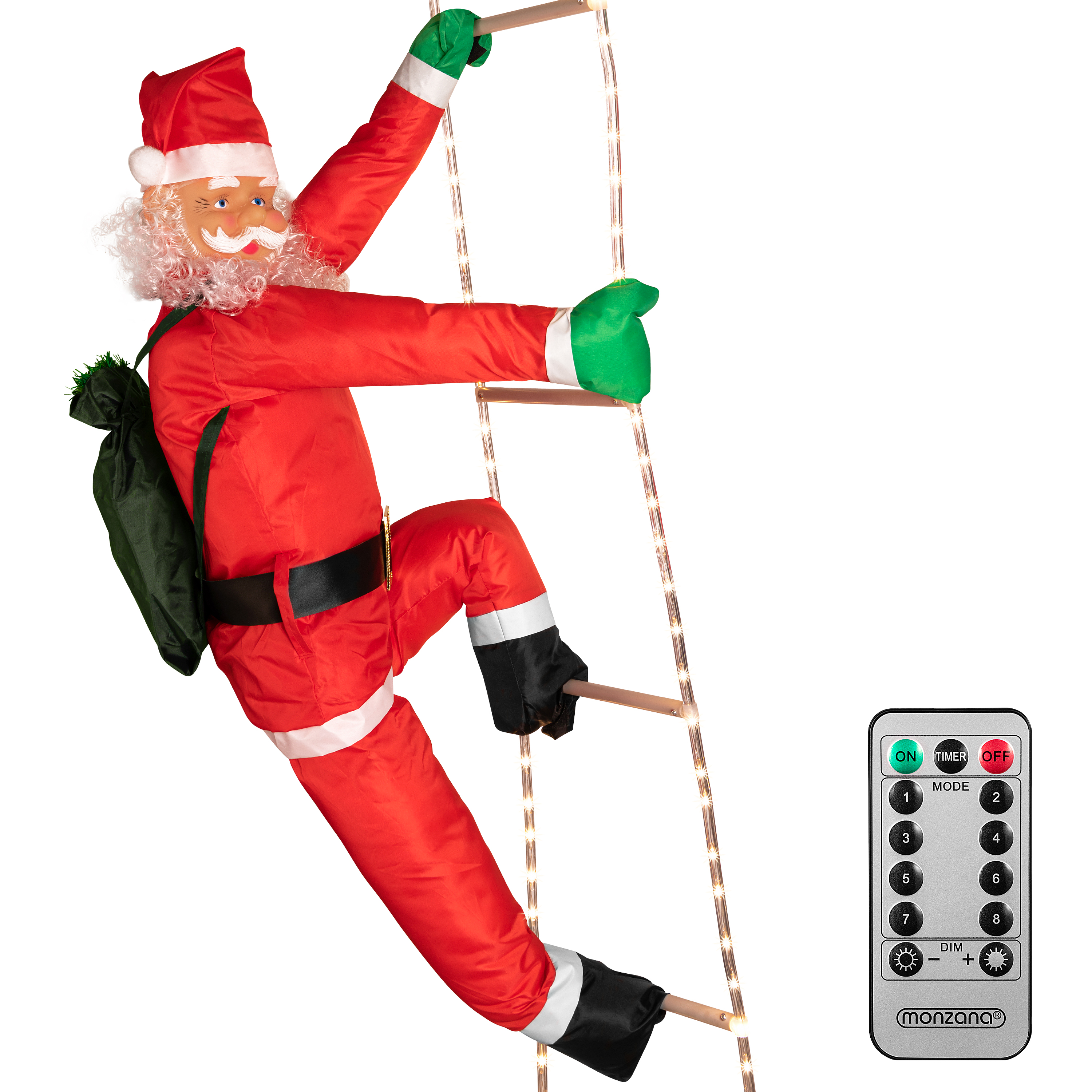 Kerstman\u0020op\u0020Ladder\u0020met\u0020120\u0020LED\u00B4s