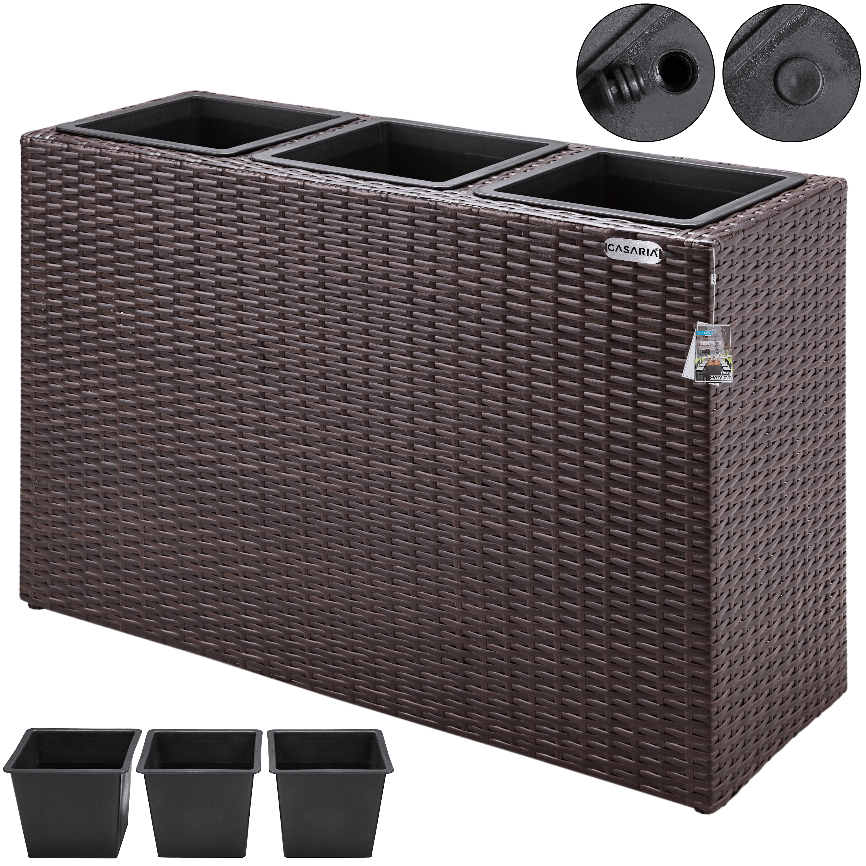 Polyrattan\u0020Bloempot\u0020Bruin\u002083x30,5x60cm Polyrattan\u0020Bloempot\u0020Bruin\u002083x30,5x60cm
