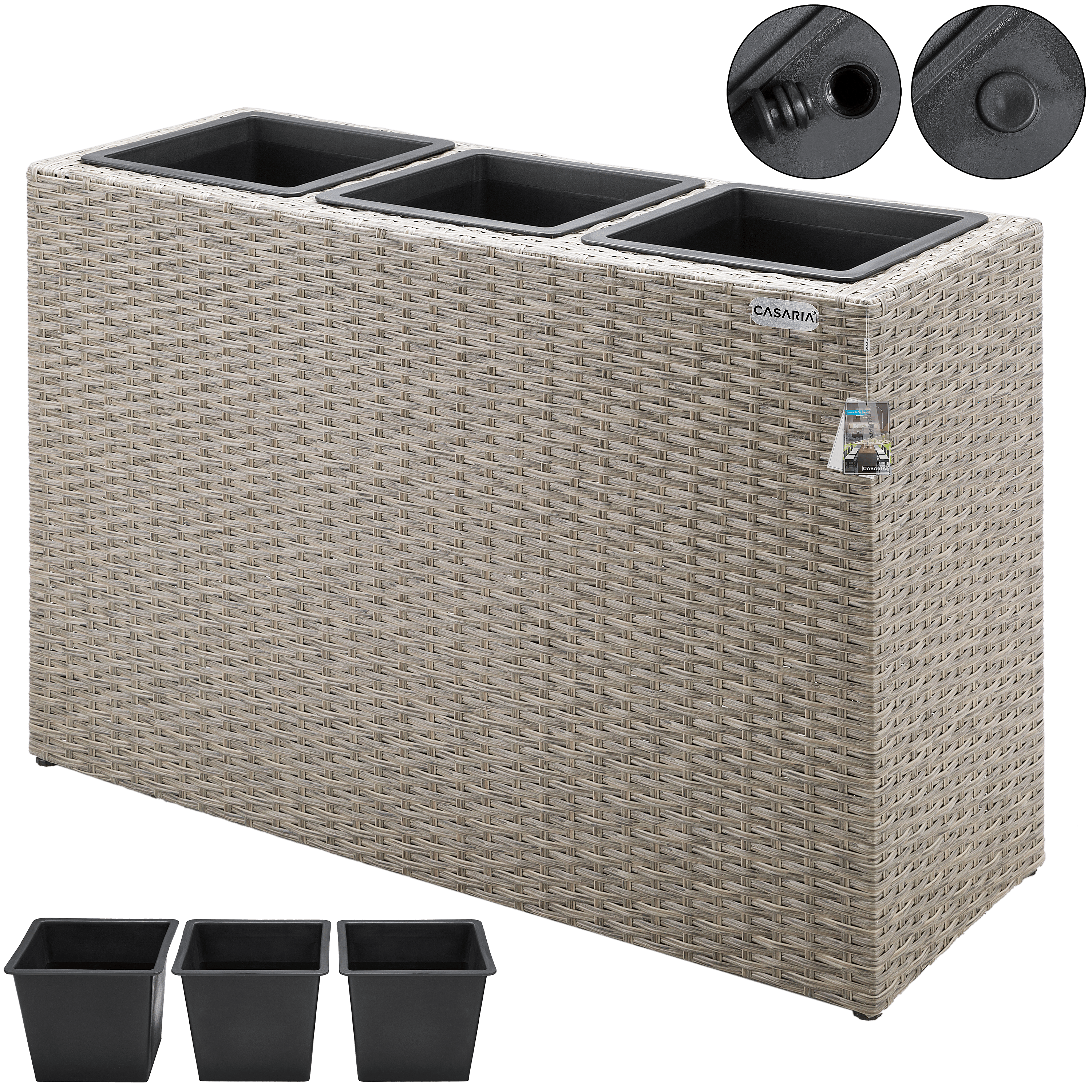 Polyrattan\u0020Bloempot\u0020Creme\u002083x30,5x60cm Polyrattan\u0020Bloempot\u0020Creme\u002083x30,5x60cm