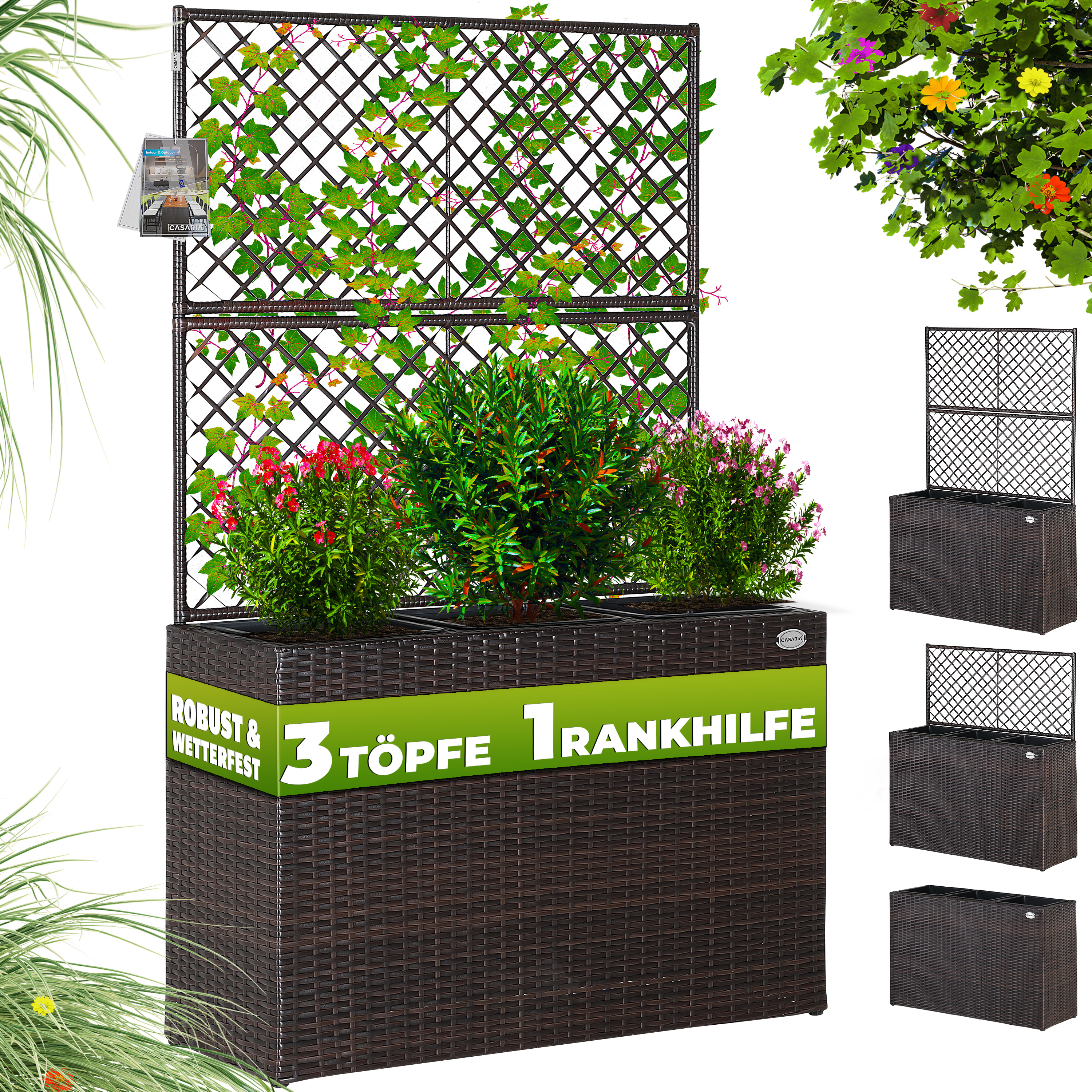 Polyrattan\u0020Bloembak\u0020met\u0020Latwerk\u0020Bruin Polyrattan\u0020Bloembak\u0020met\u0020Latwerk\u0020Bruin