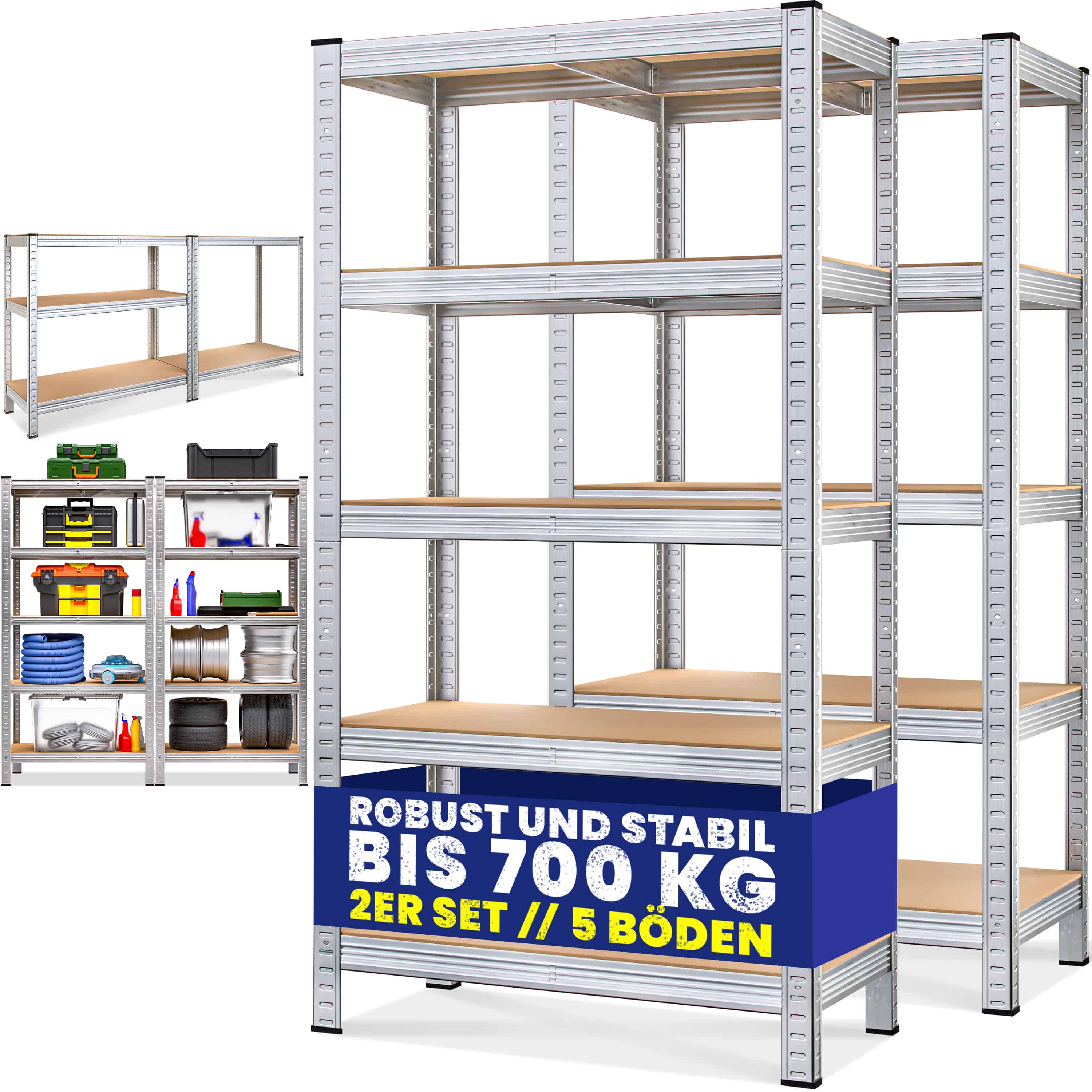 Stellingkast\u0020met\u00205\u0020Planken\u0020Set\u0020van\u00202\u0020175x75x30cm\u0020350kg