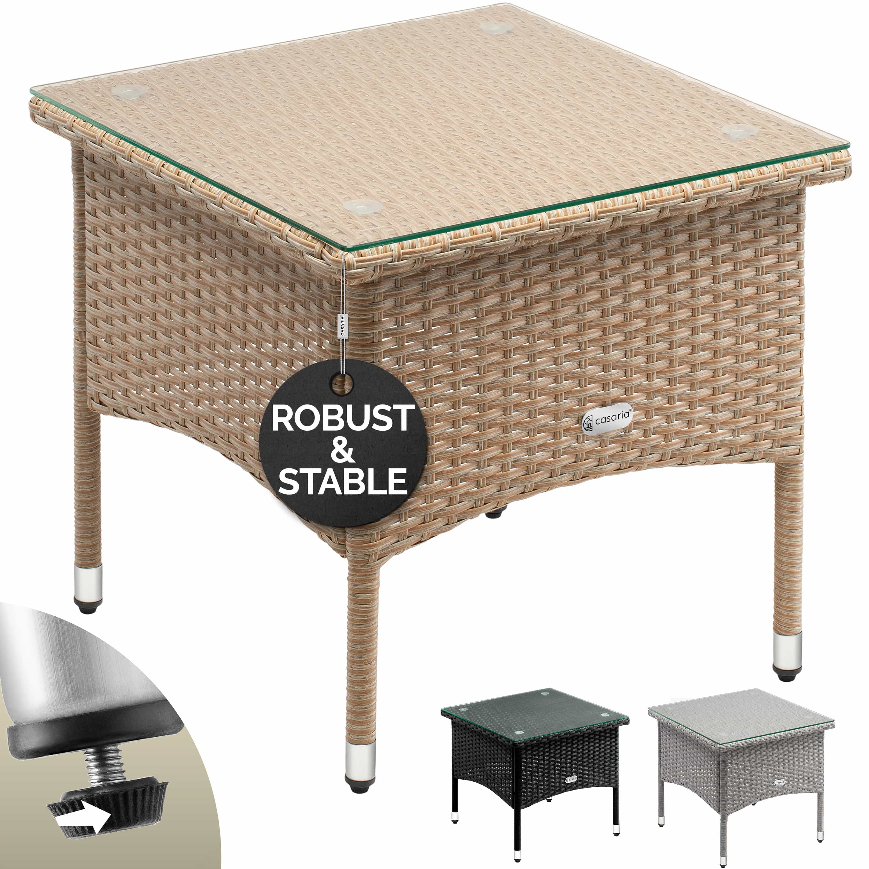 Polyrotan\u0020Bijzettafel\u0020Grijs\u002DBeige\u002050x50x45cm Polyrotan\u0020Bijzettafel\u0020Grijs\u002DBeige\u002050x50x45cm