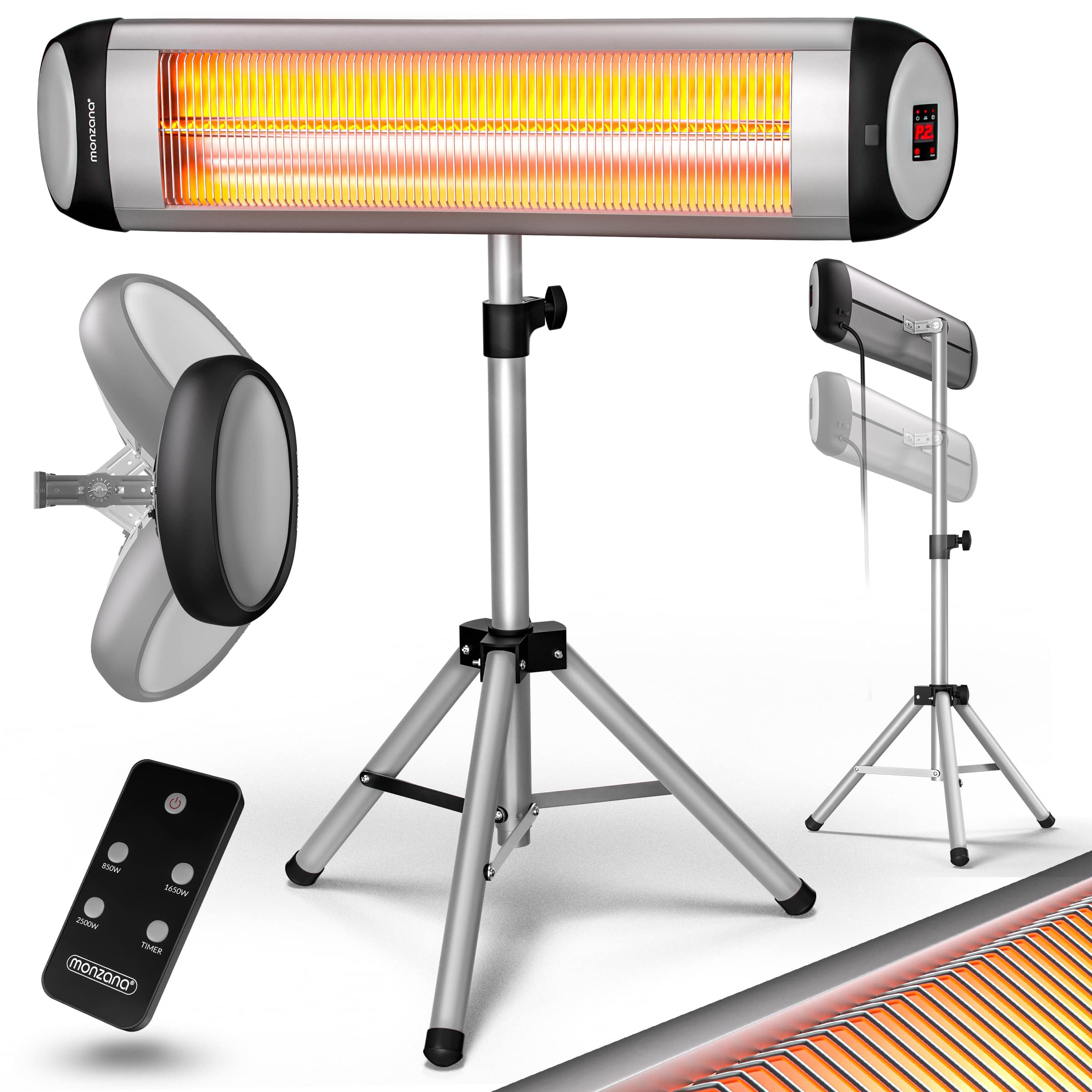 Terrasverwarmer\u0020MZH5000\u0020Zilver\u00202500W\u0020met\u0020Standaard Terrasverwarmer\u0020MZH5000\u0020Zilver\u00202500W\u0020met\u0020Standaard
