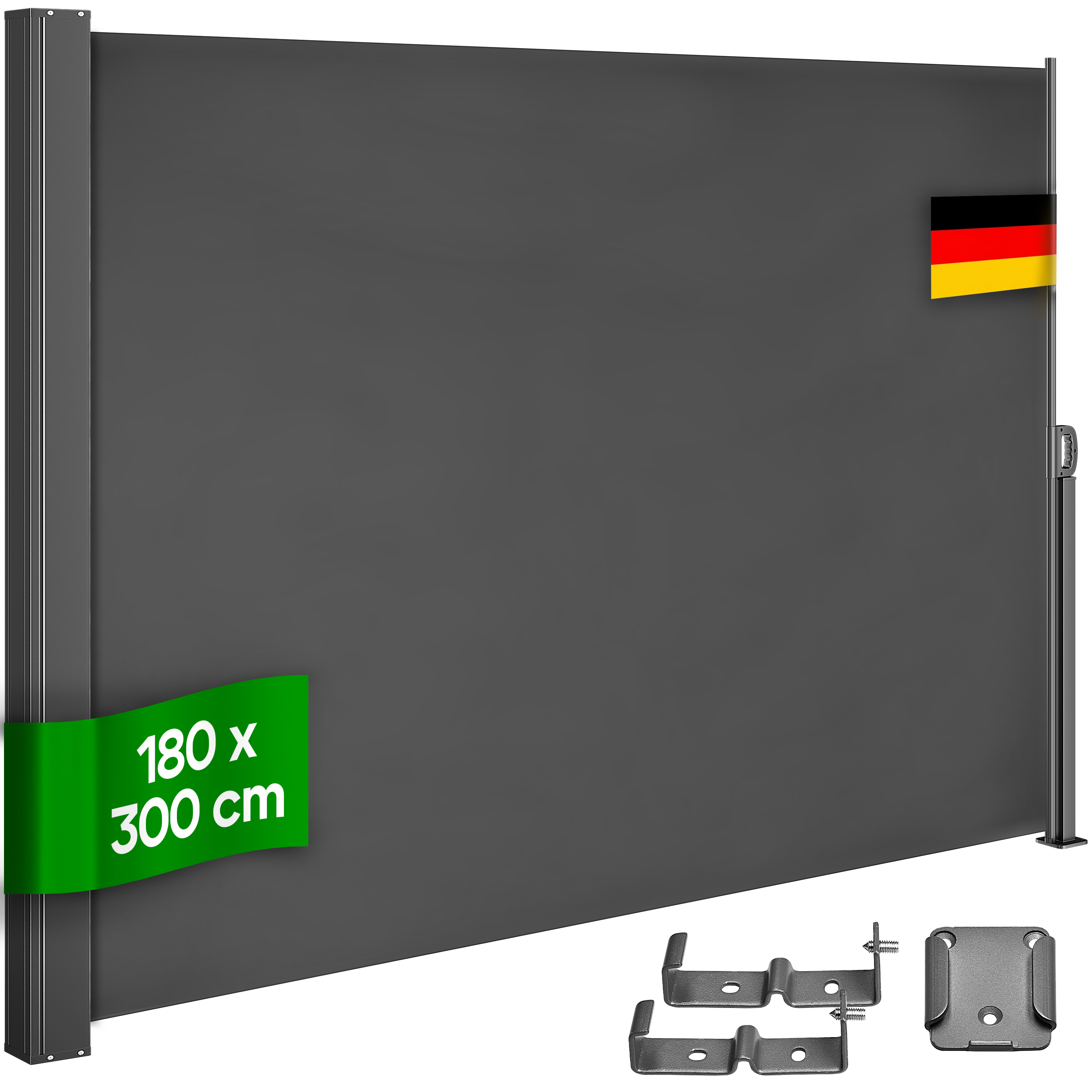 Windscherm\u0020Nosara\u0020Antraciet\u0020180x300cm\u0020Uittrekbaar