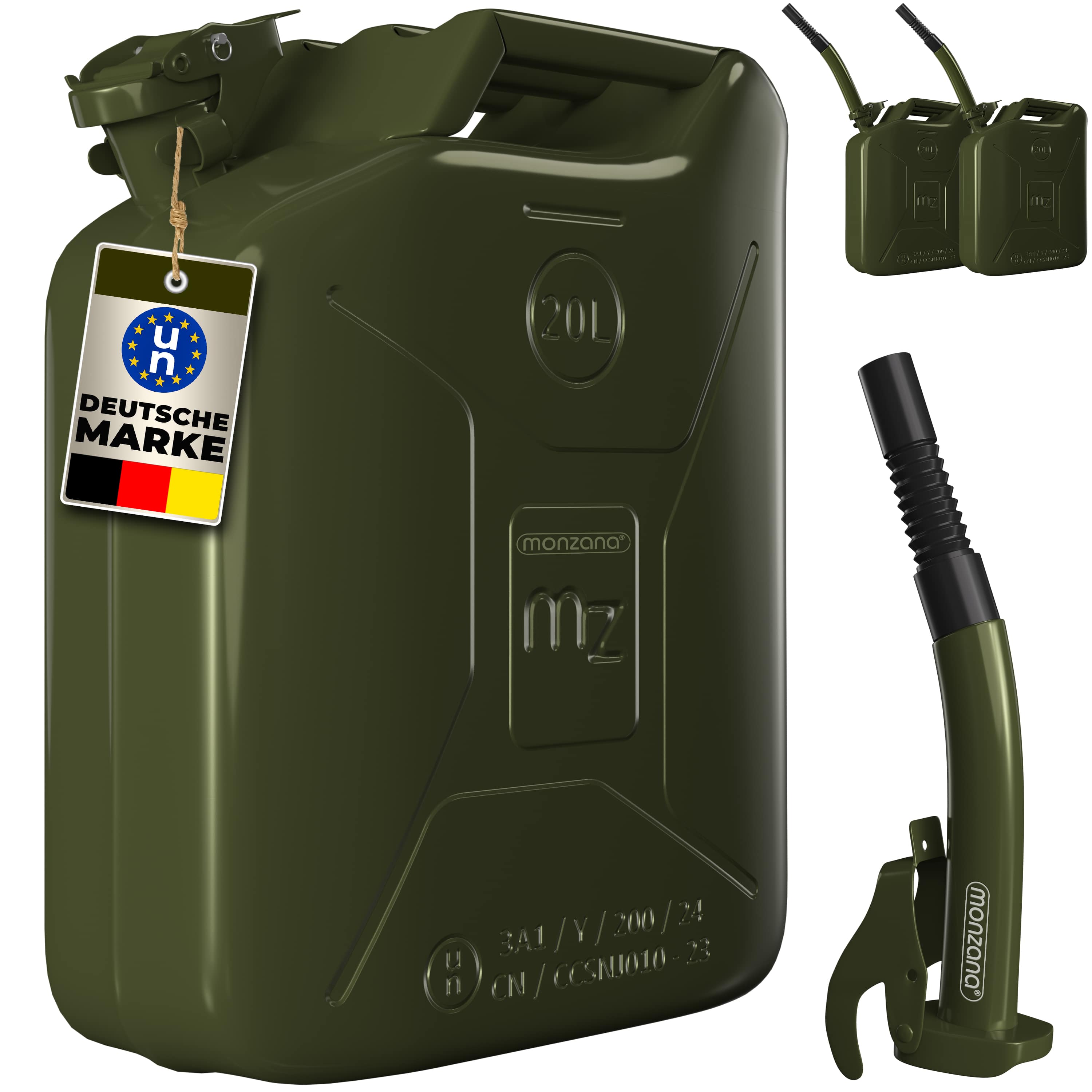 Benzine\u0020Jerrycan\u0020Set\u0020van\u00203\u0020Metaal\u002020L