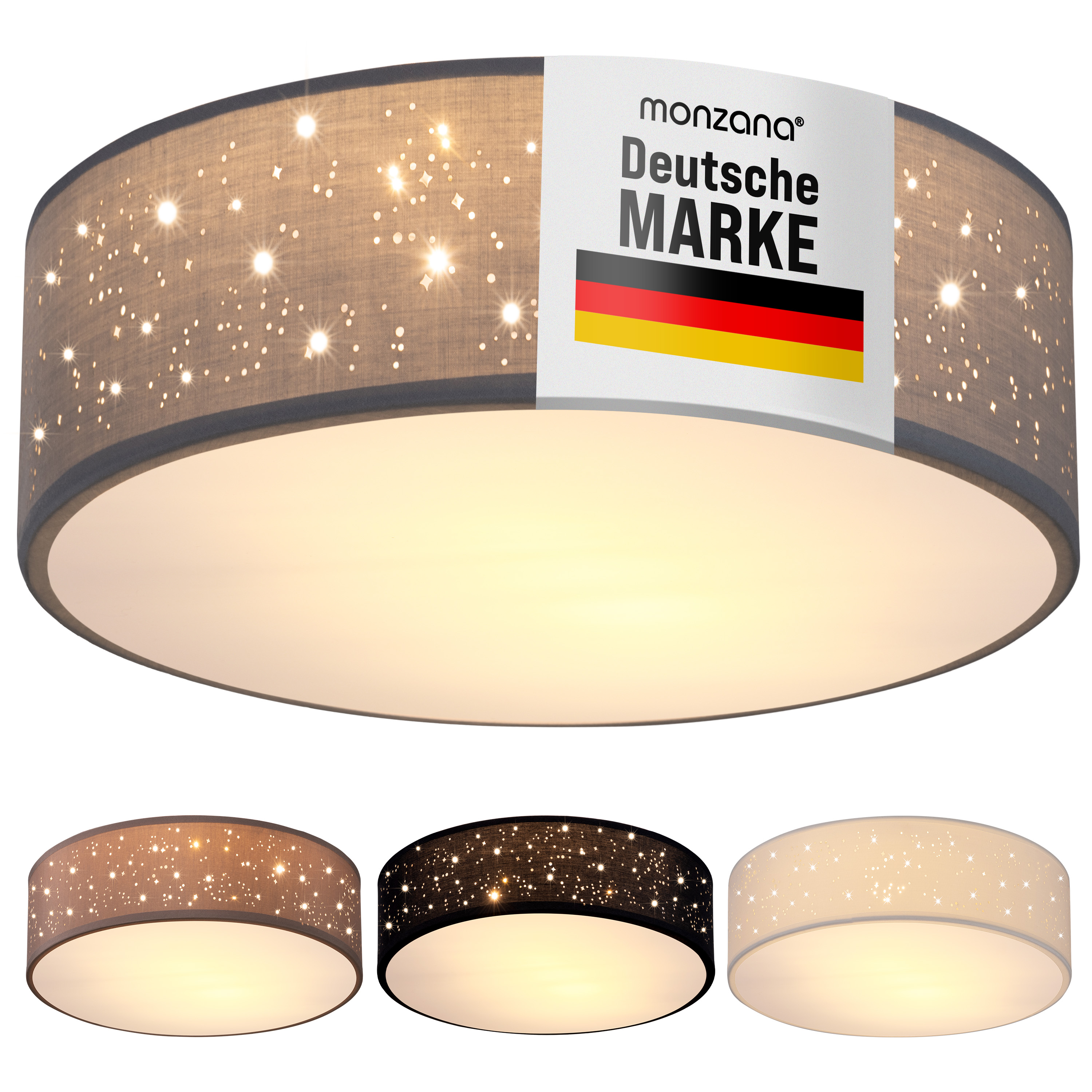 Plafondlamp\u0020Grijs\u0020Stof\u0020\u00F838cm