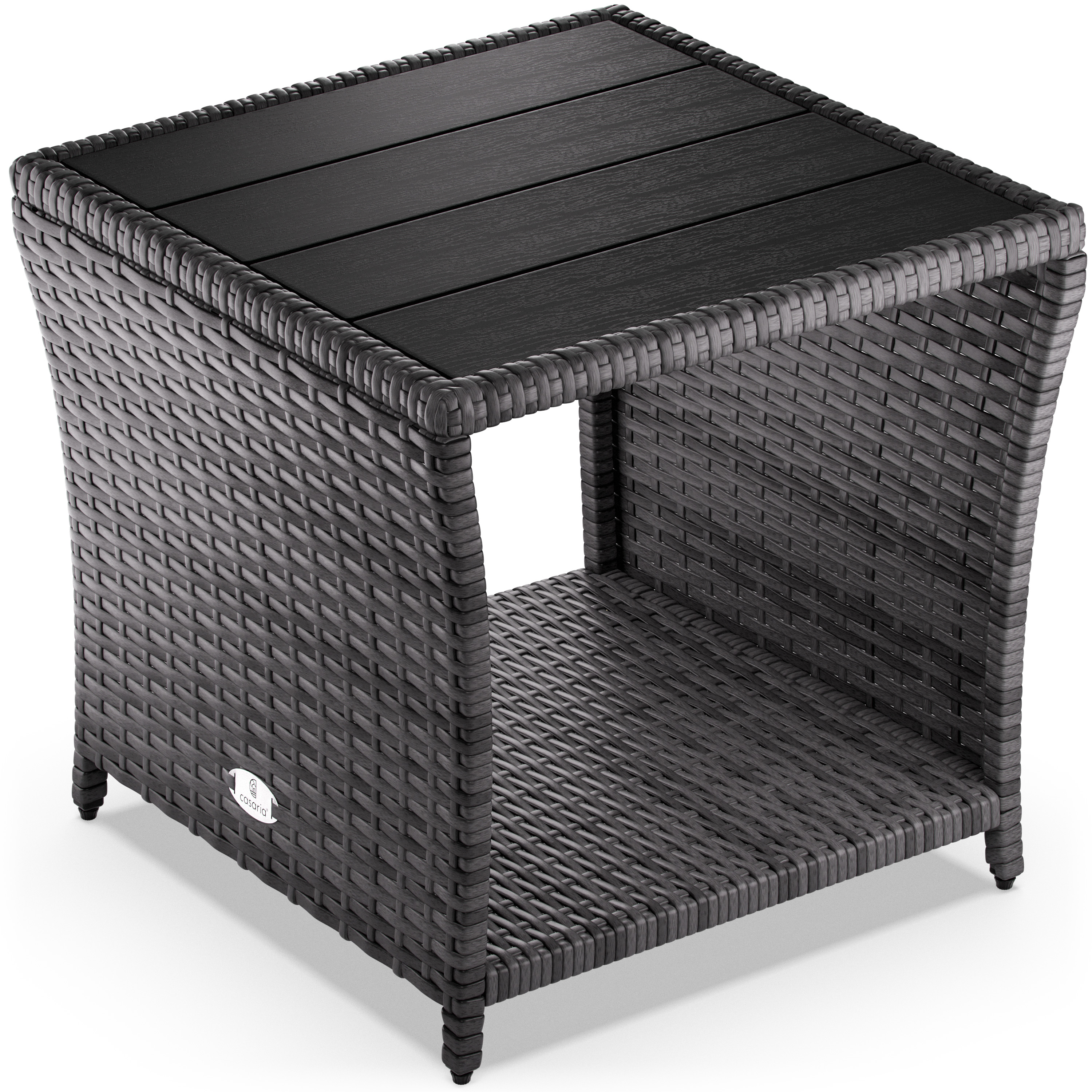 Polyrotan\u0020Bijzettafel\u0020Vedis\u0020Grijs\u002045x45x40cm Polyrotan\u0020Bijzettafel\u0020Vedis\u0020Grijs\u002045x45x40cm