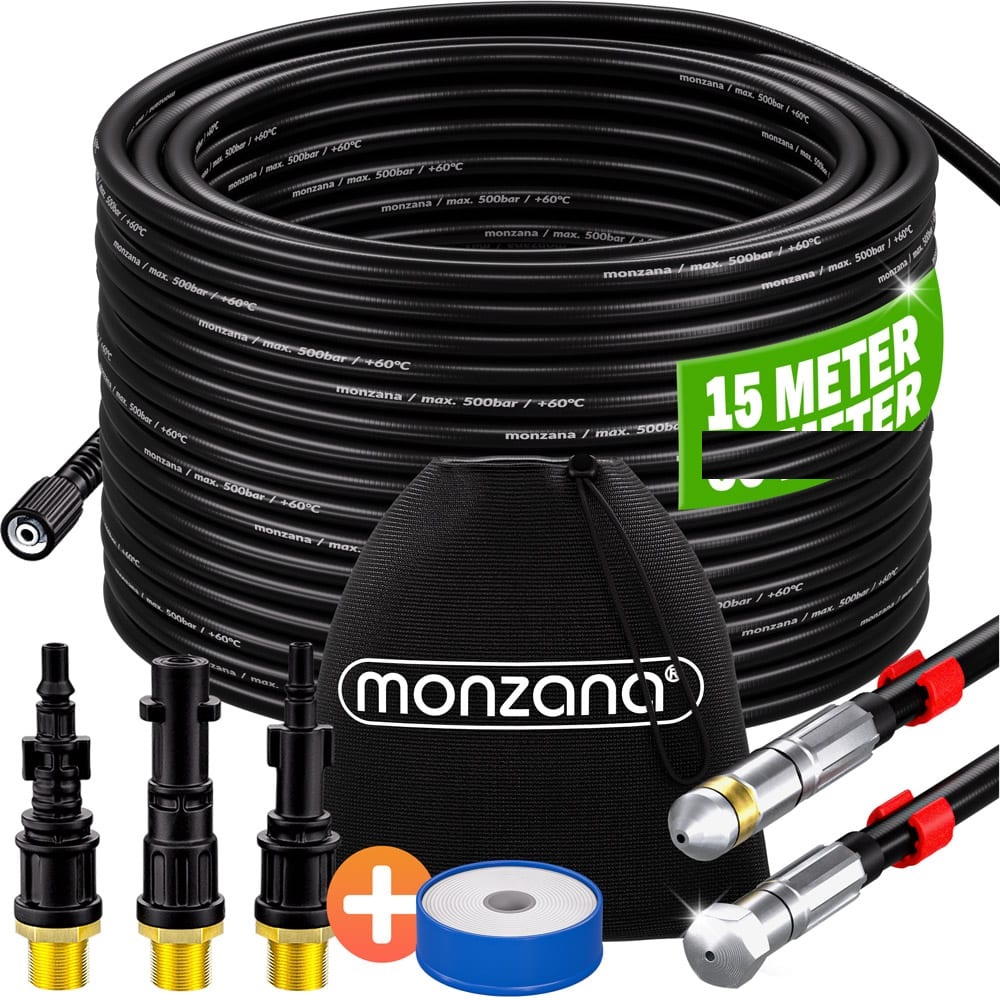 Riool\u0020\u002D\u0020Leidingen\u0020reinigerset\u0020Premium\u00205\u002Ddelig\u0020zwart\u002015m