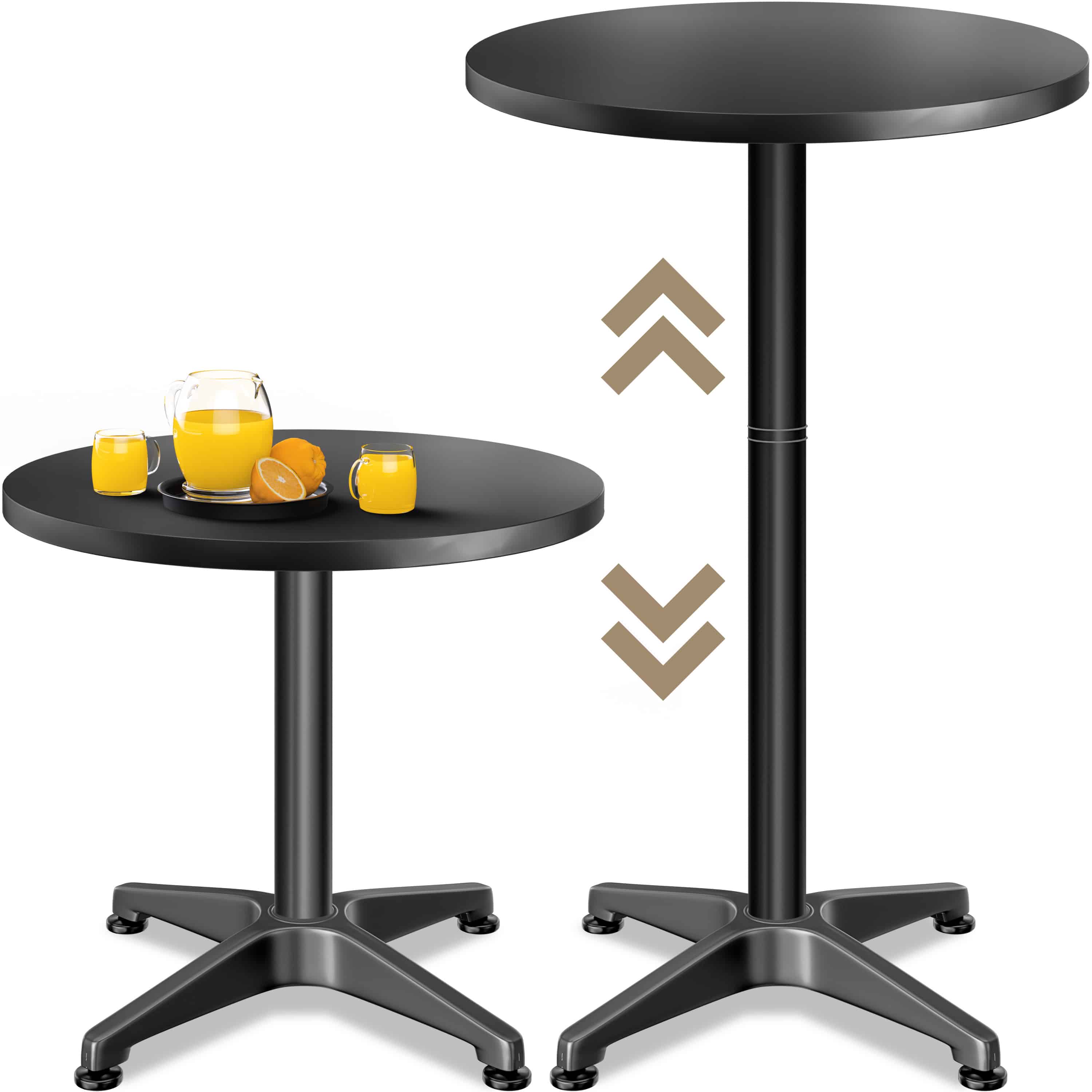 Statafel\u0020Zwart\u0020aluminium\u0020\u00D860cm\u0020in\u0020hoogte\u0020verstelbaar