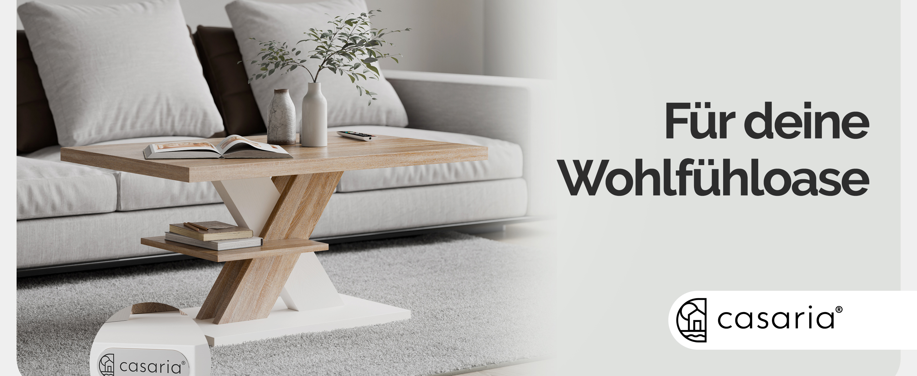 Salontafel\u0020Detroit\u0020Wit\u002FSonoma\u0020Eik\u002090x60x45cm