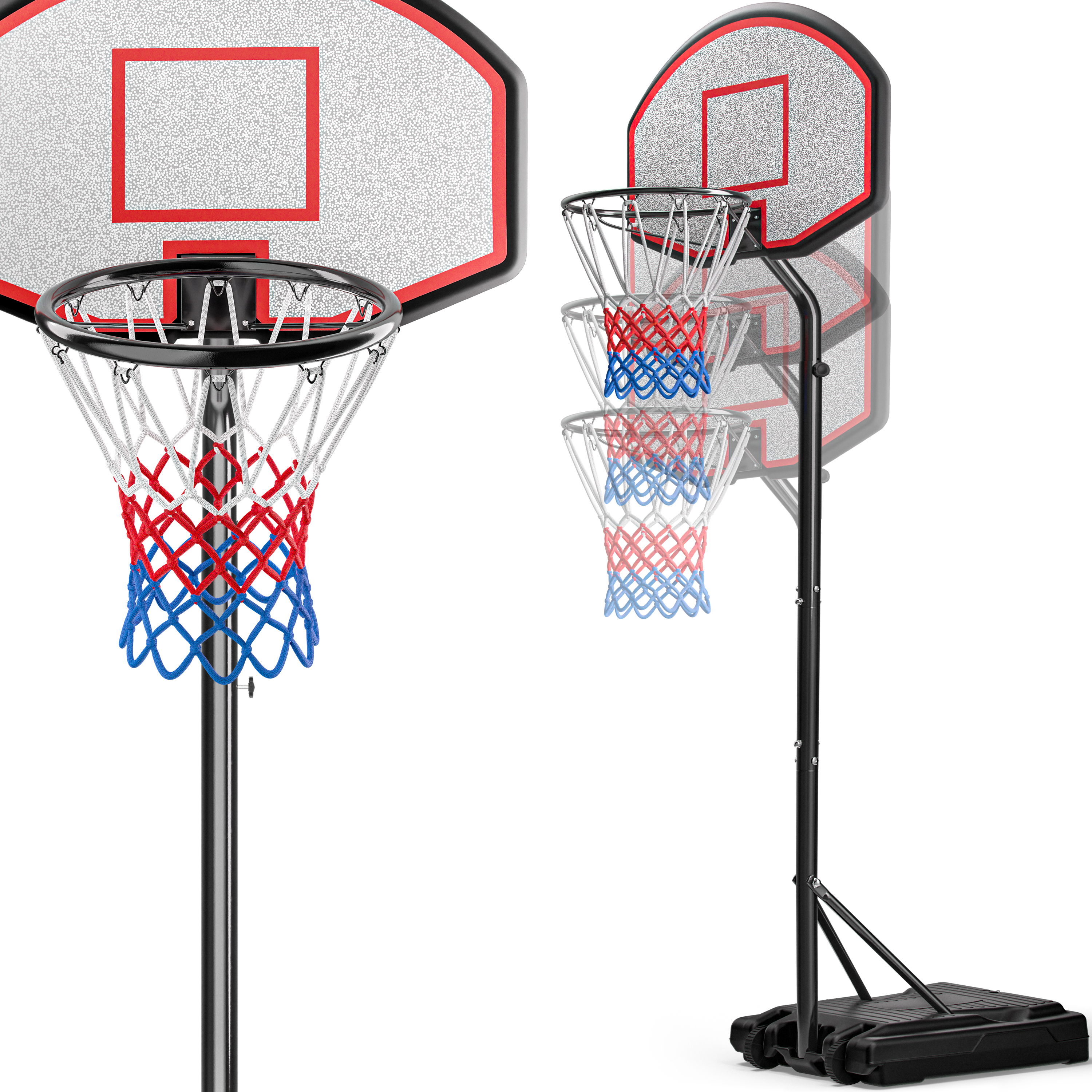Basketbalring\u0020met\u0020Verstelbare\u0020Mand\u0020257\u002D\u0020305cm\u0020Wielen