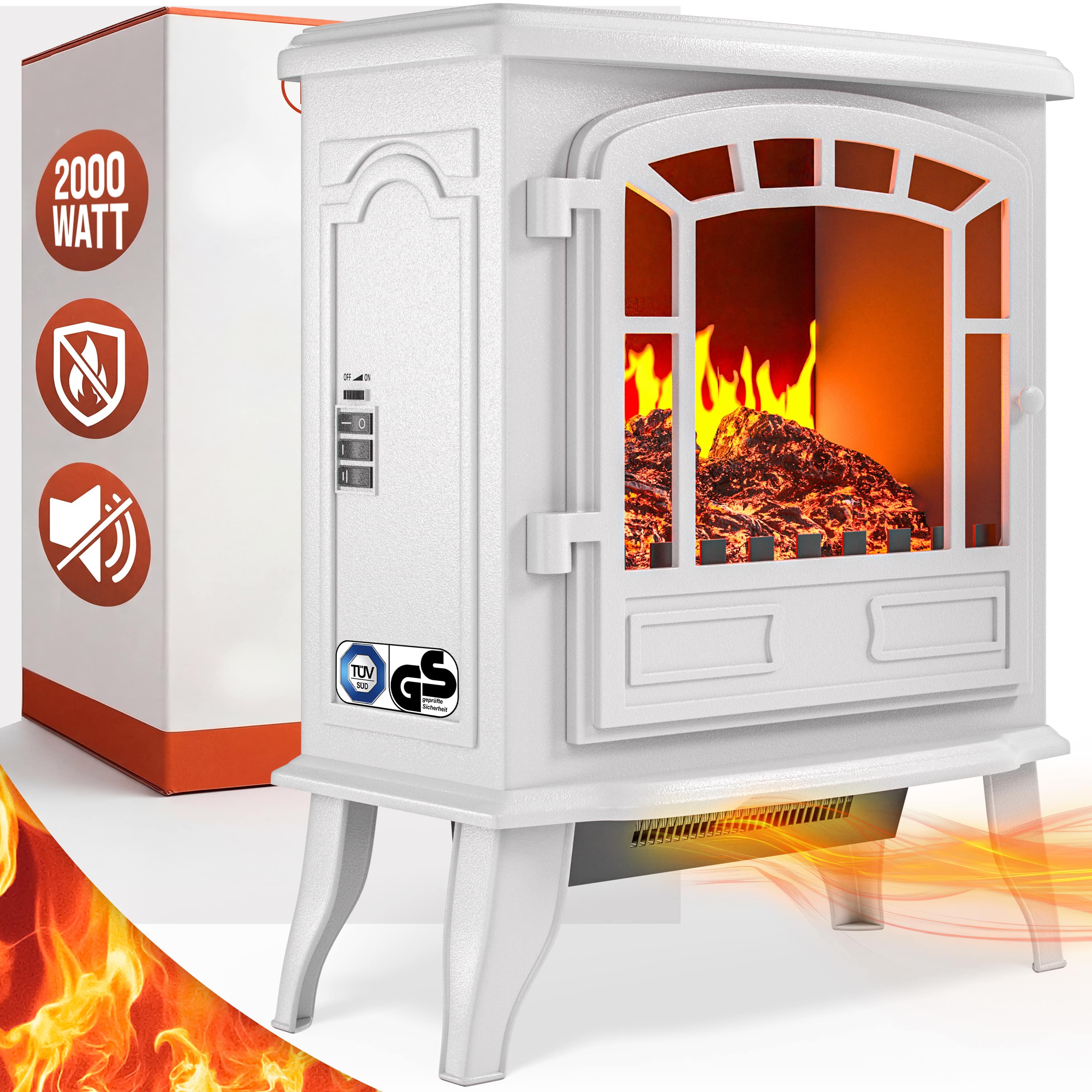 Elektrische\u0020Kachel\u0020Wit\u00202000W\u0020met\u0020Verwarming\u002056,5x24x39cm