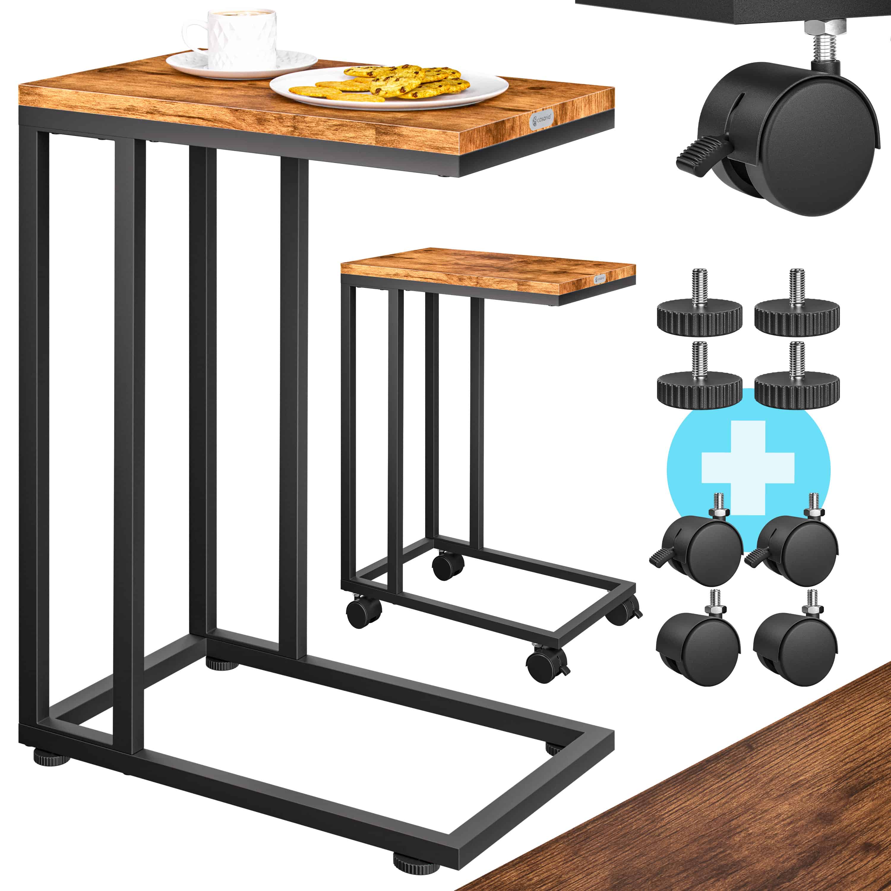 Bijzettafel\u0020Zwart\u002050x35x65\u002F70cm\u0020met\u0020Wieltjes Bijzettafel\u0020Zwart\u002050x35x65\u002F70cm\u0020met\u0020Wieltjes