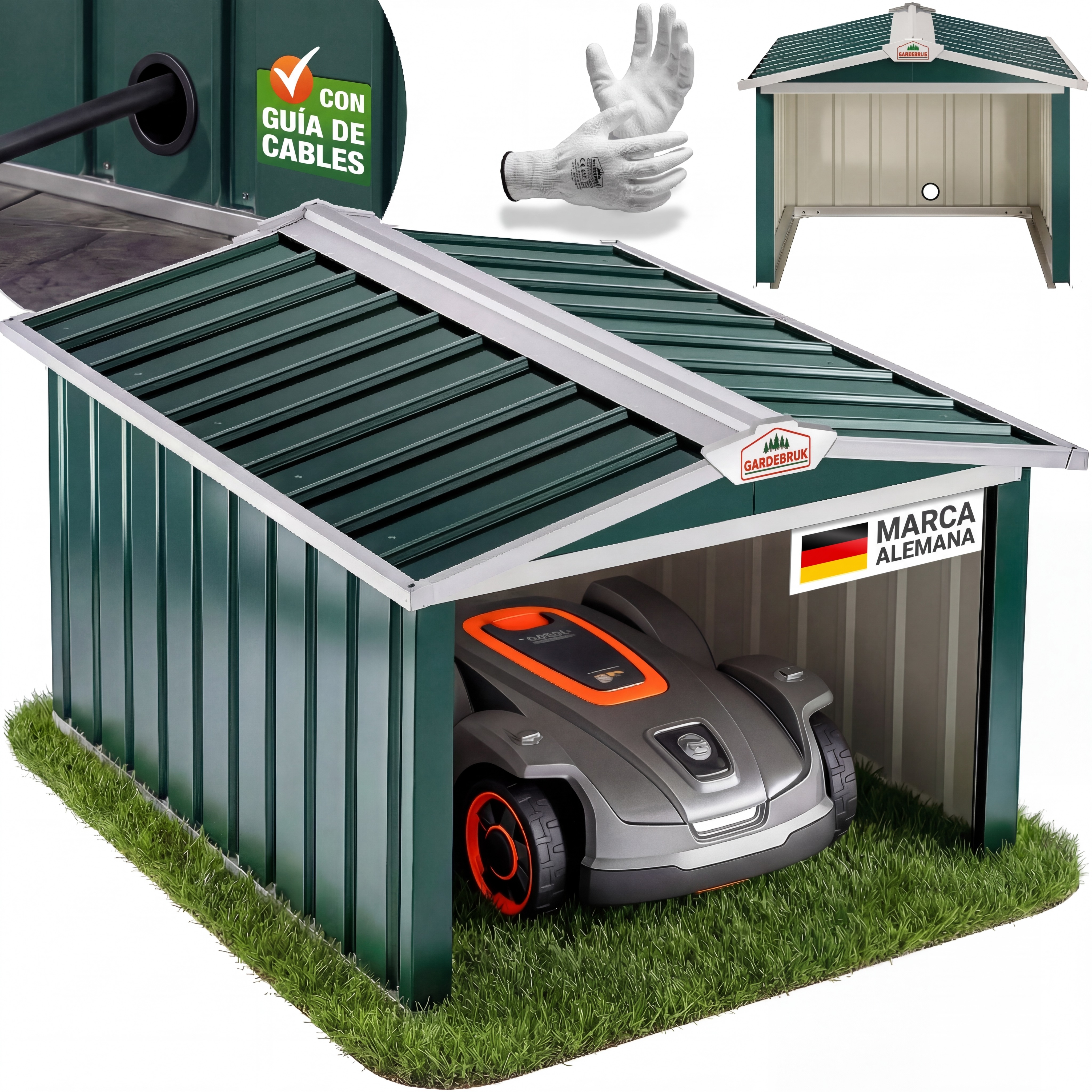 Robotmaaier\u0020Garage\u0020Groen\u0020Metaal\u002086x100x63cm Robotmaaier\u0020Garage\u0020Groen\u0020Metaal\u002086x100x63cm