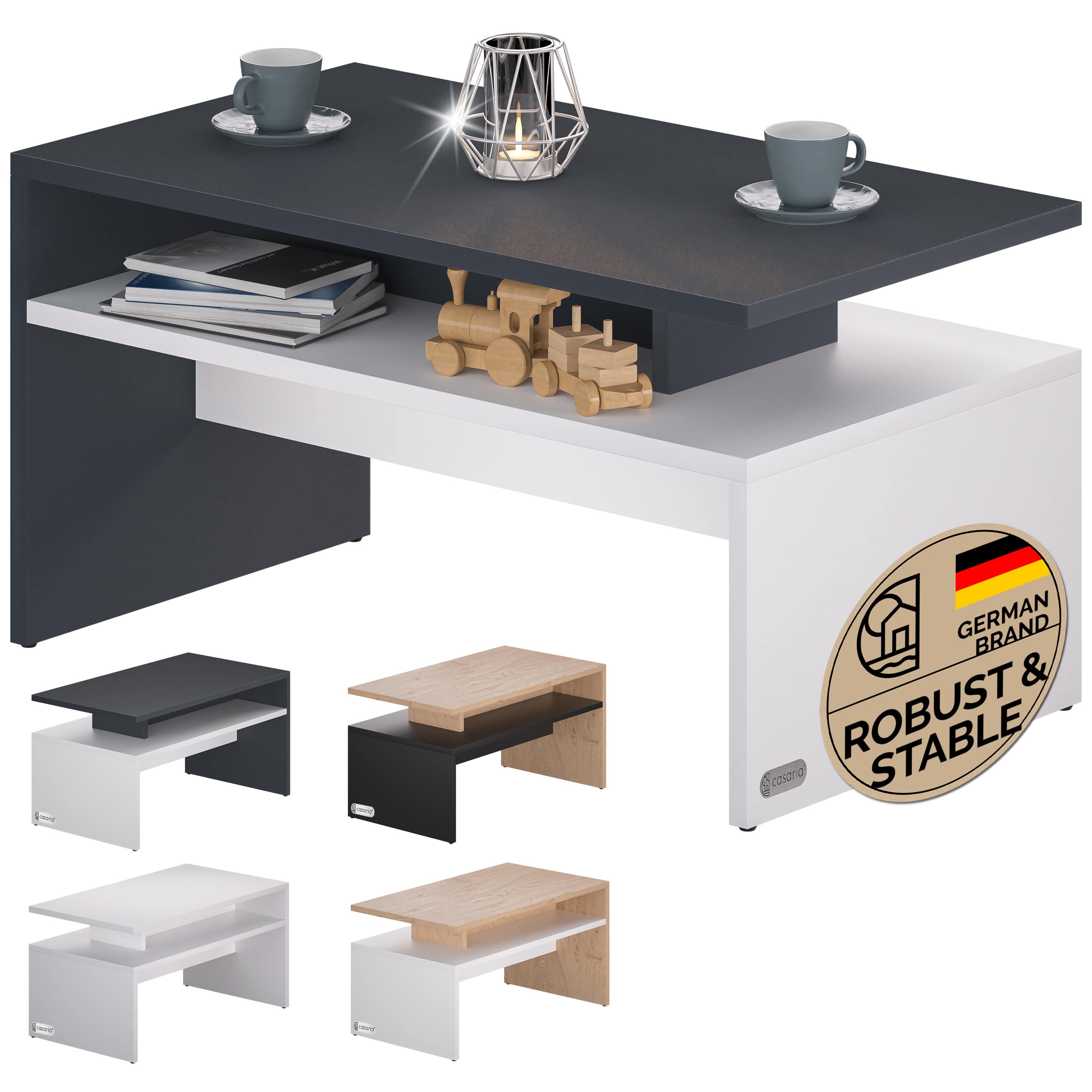 Salontafel\u0020Sacramento\u0020Wit\u002FAntraciet\u002095x55x50cm Salontafel\u0020Sacramento\u0020Wit\u002FAntraciet\u002095x55x50cm
