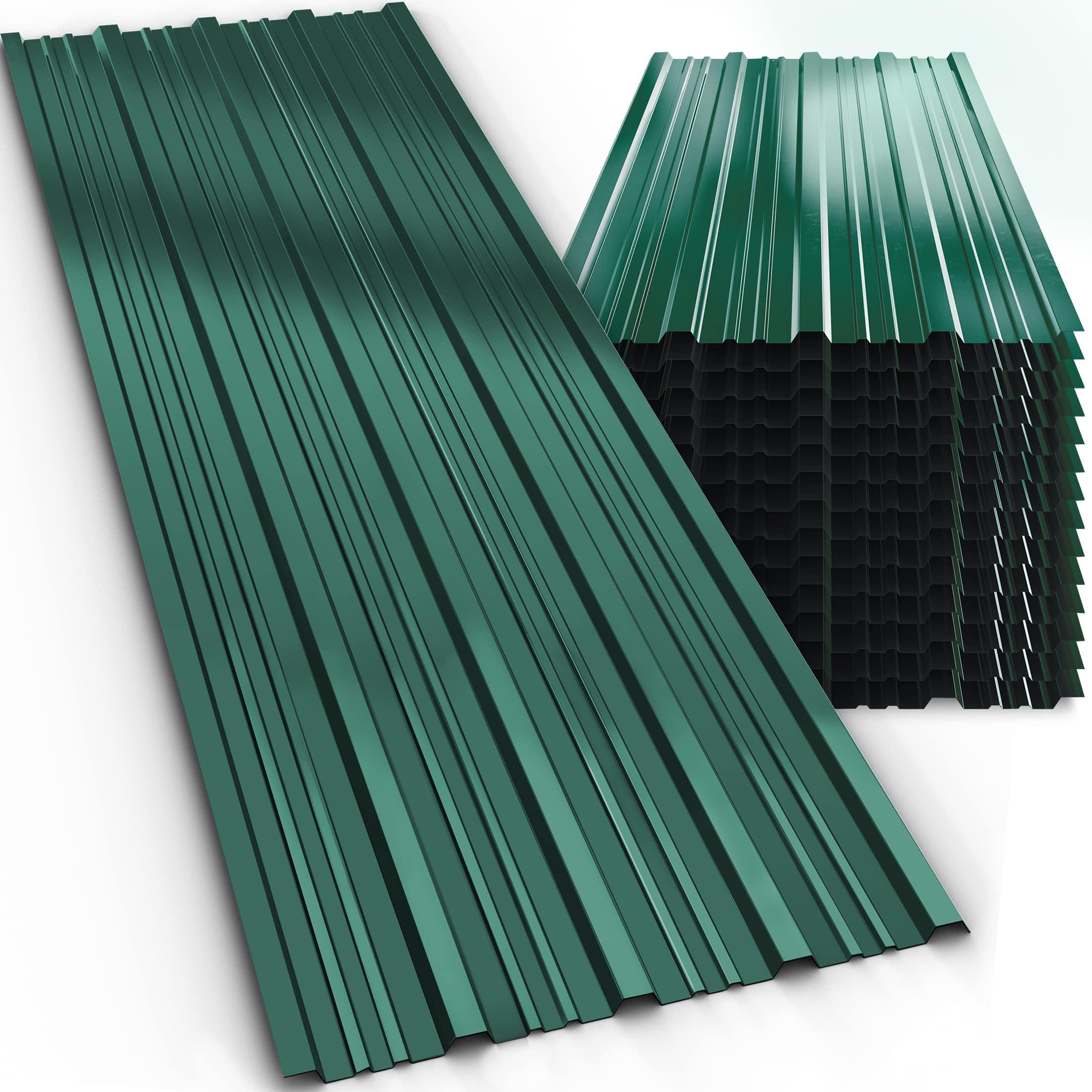 Trapezium\u0020Dakplaten\u002014\u0020Stuks\u0020Groen\u0020Metaal\u0020110x46cm