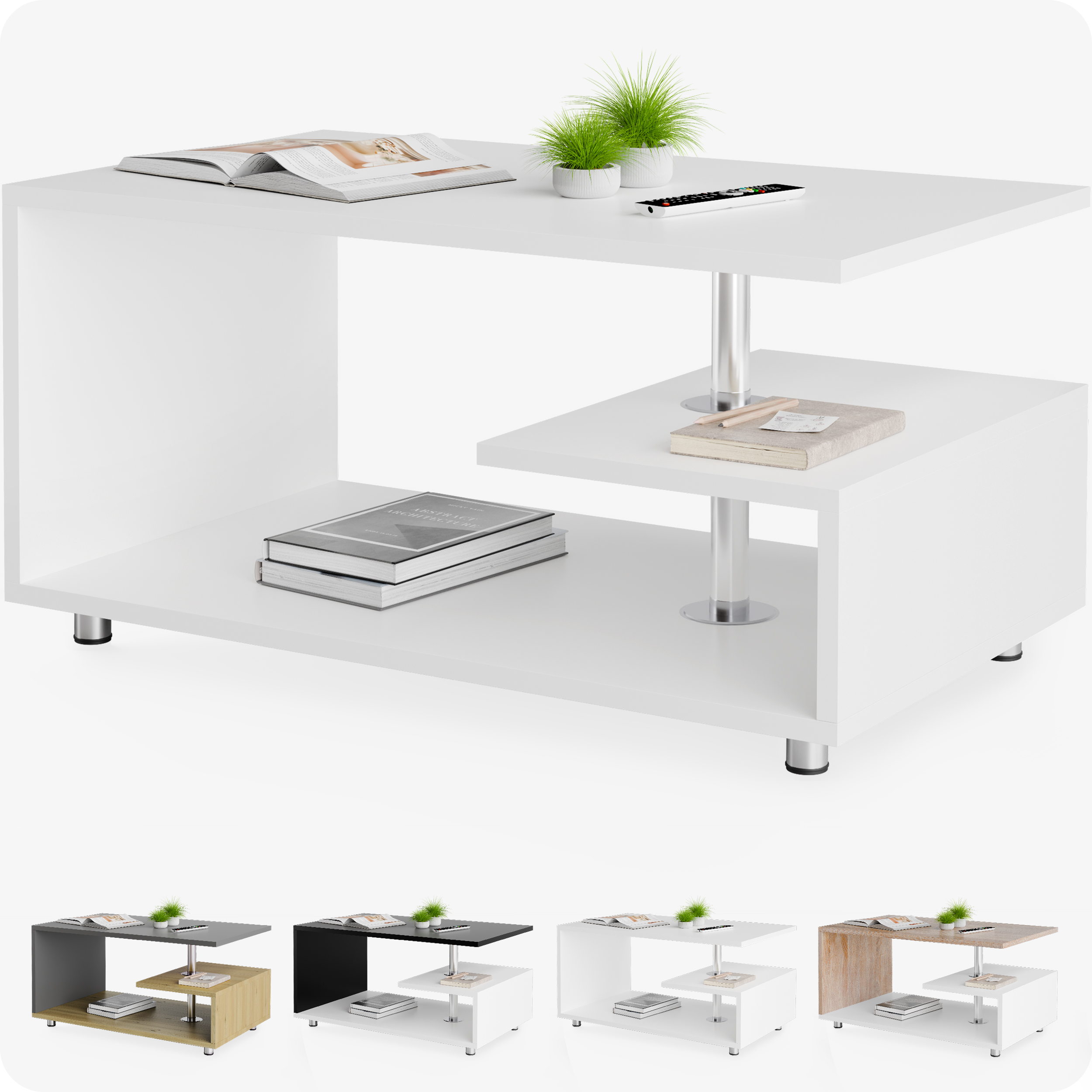 Salontafel\u0020Orlando\u0020Wit\u002095x55x50cm