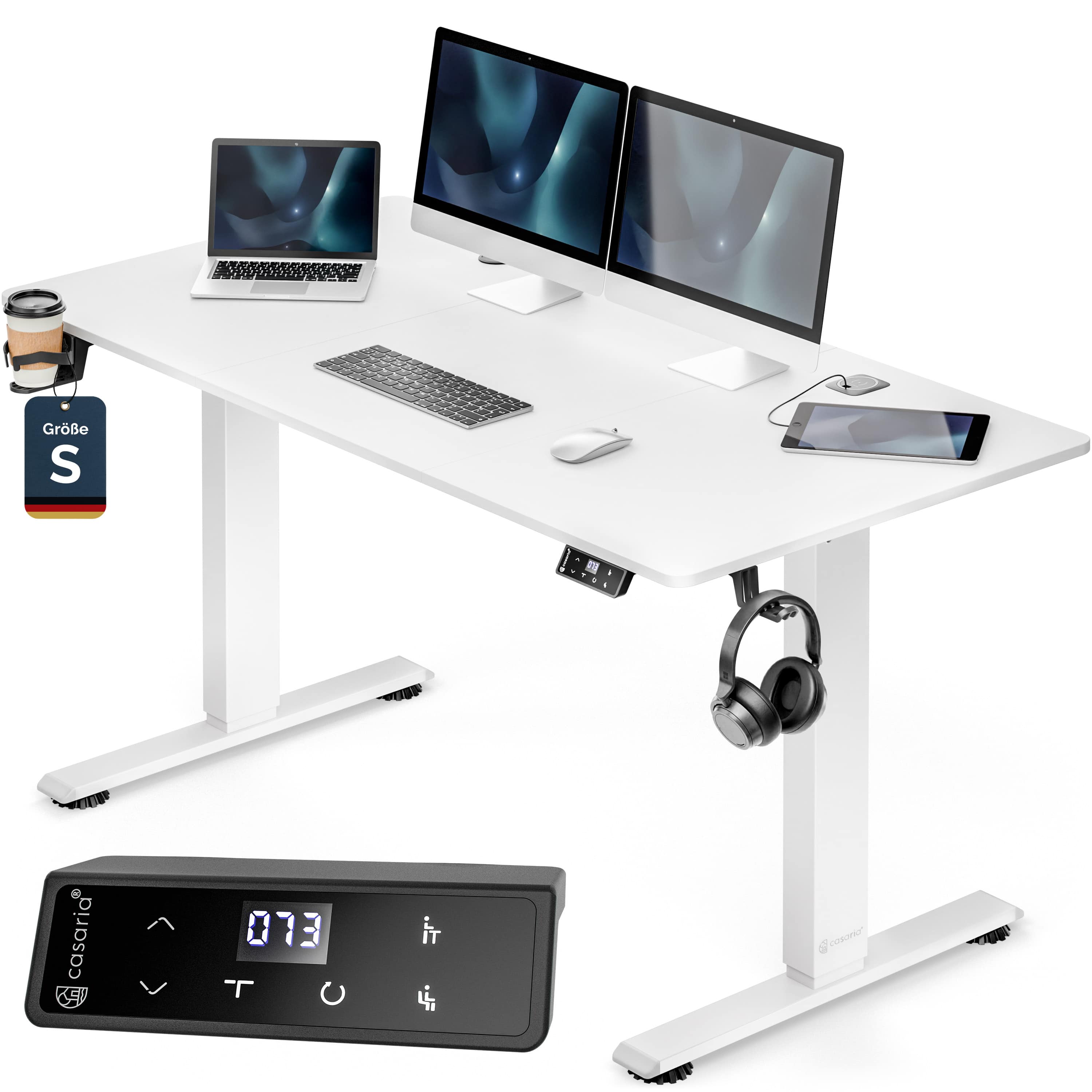 Zit\u0020sta\u0020bureau\u0020Wit\u0020120x60x72\u002D117cm Zit\u0020sta\u0020bureau\u0020Wit\u0020120x60x72\u002D117cm
