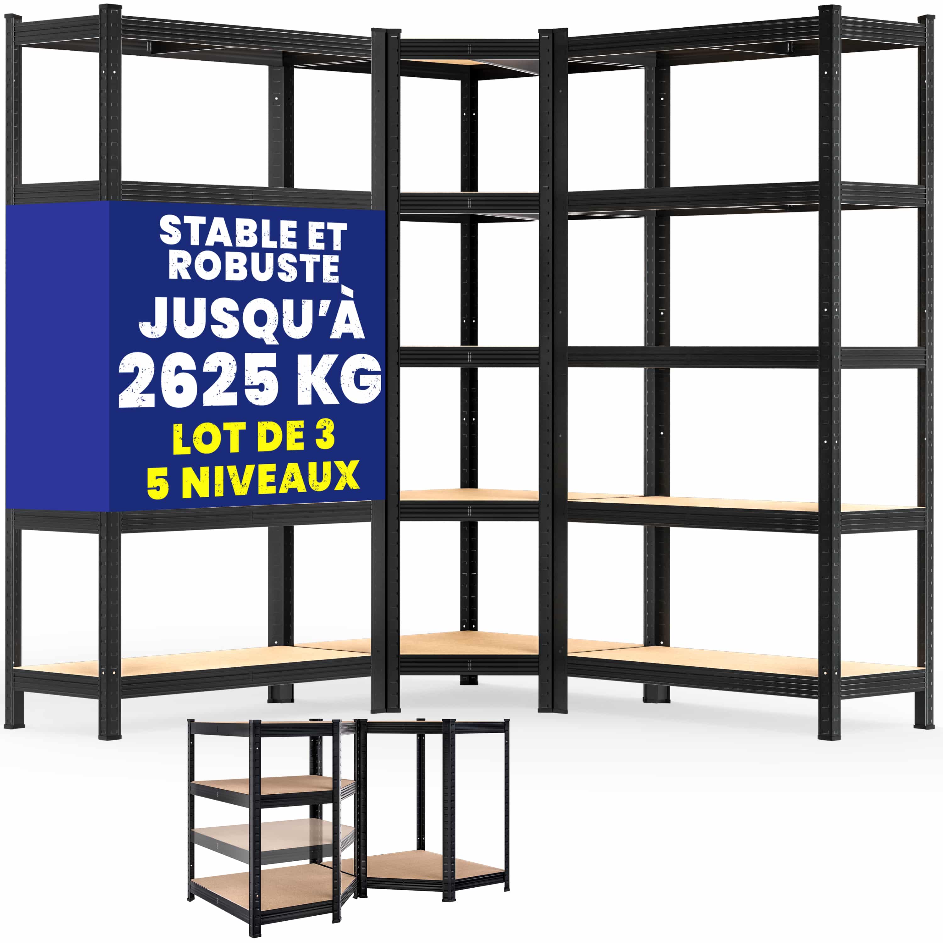 Stellingkast\u0020en\u0020hoekrekken\u0020set\u0020van\u00203\u0020Zwart\u0020875kg\u0020per\u0020stuk