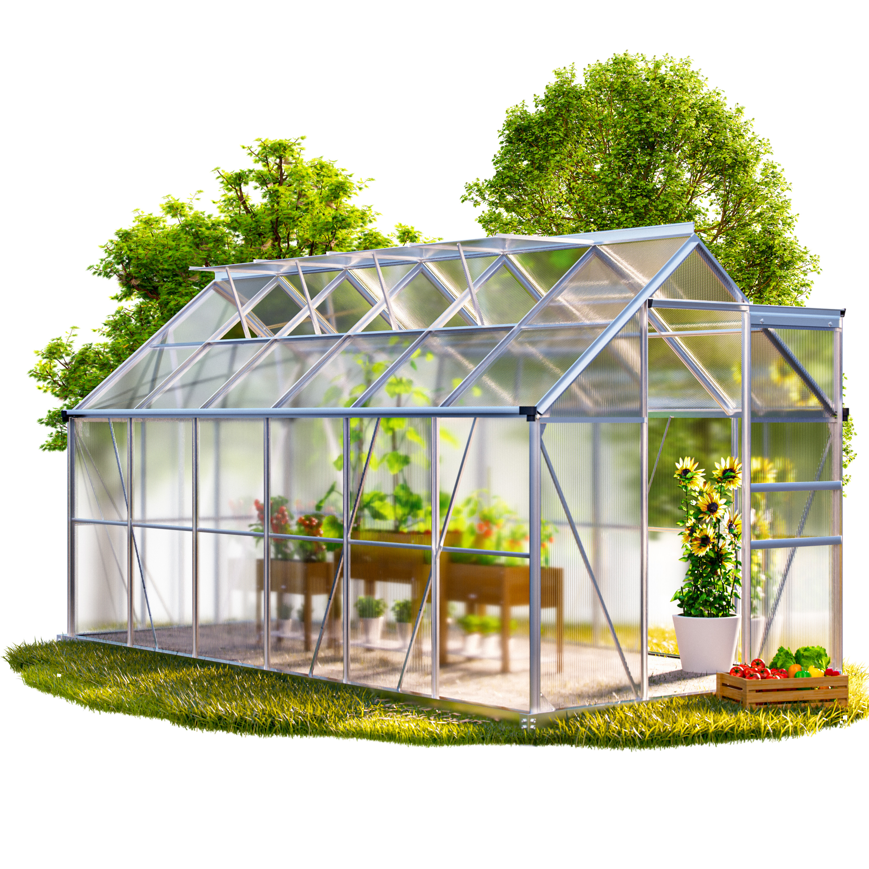 Tuinkas\u0020Aluminium\u0020380x190x195cm\u0020met\u0020fundering Tuinkas\u0020Aluminium\u0020380x190x195cm\u0020met\u0020fundering