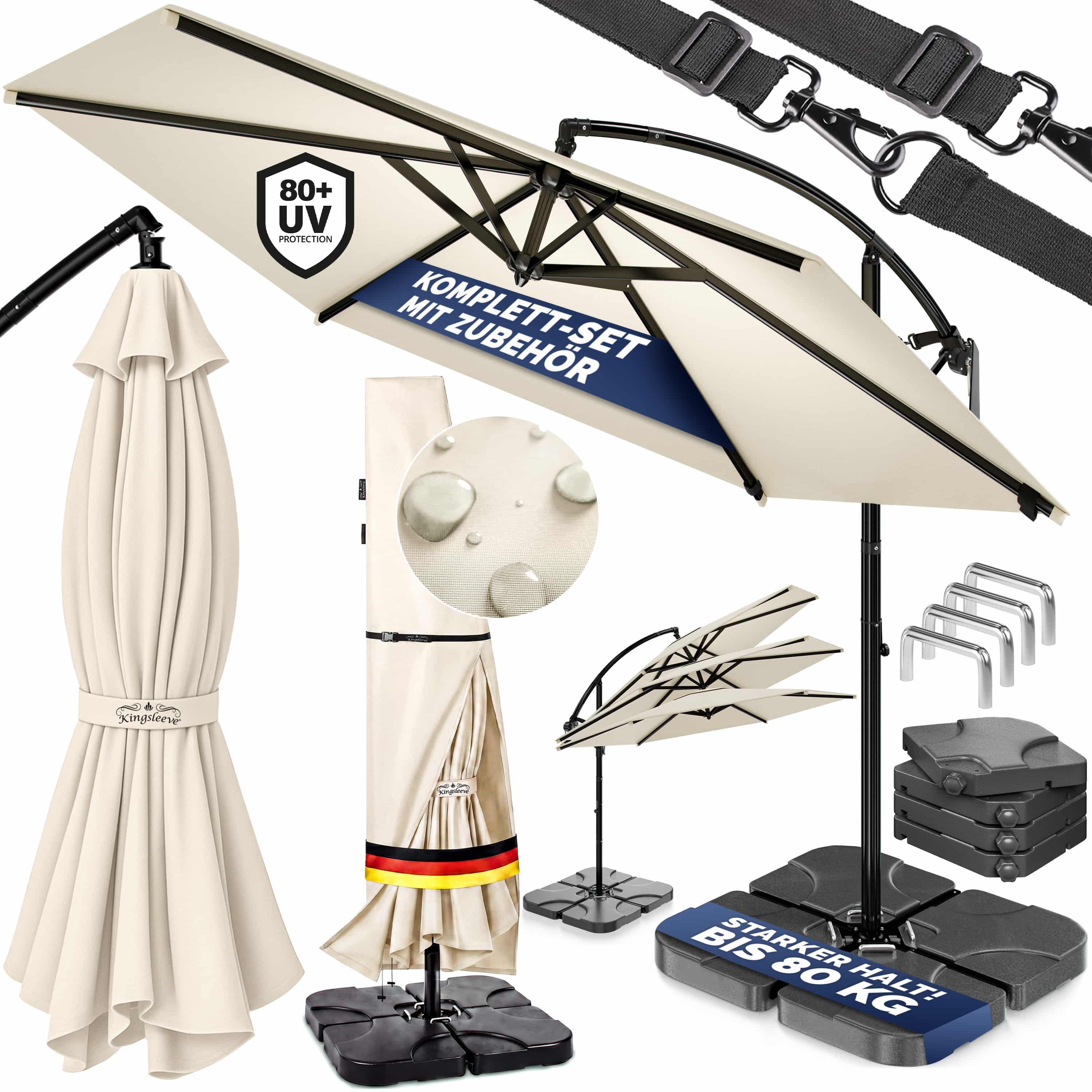 Zweefparasol\u0020cr\u00E8me\u0020350\u0020cm\u0020compleetset\u0020incl\u00204\u0020gewichten\u0020\u0026\u0020beschermhoes