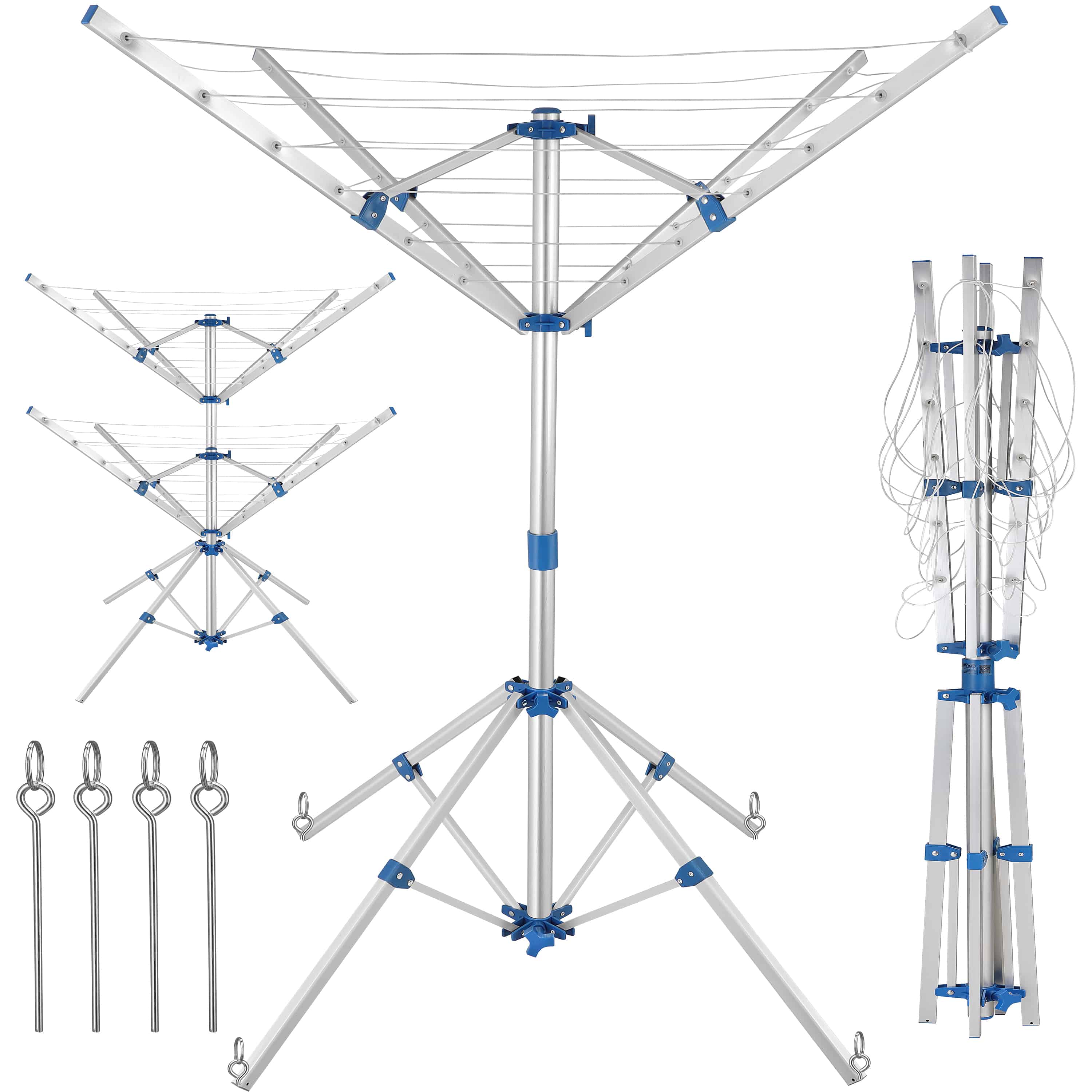 Droogmolen\u0020Blauw\u0020Zilver\u0020Aluminium\u0020168x82x78cm Droogmolen\u0020Blauw\u0020Zilver\u0020Aluminium\u0020168x82x78cm