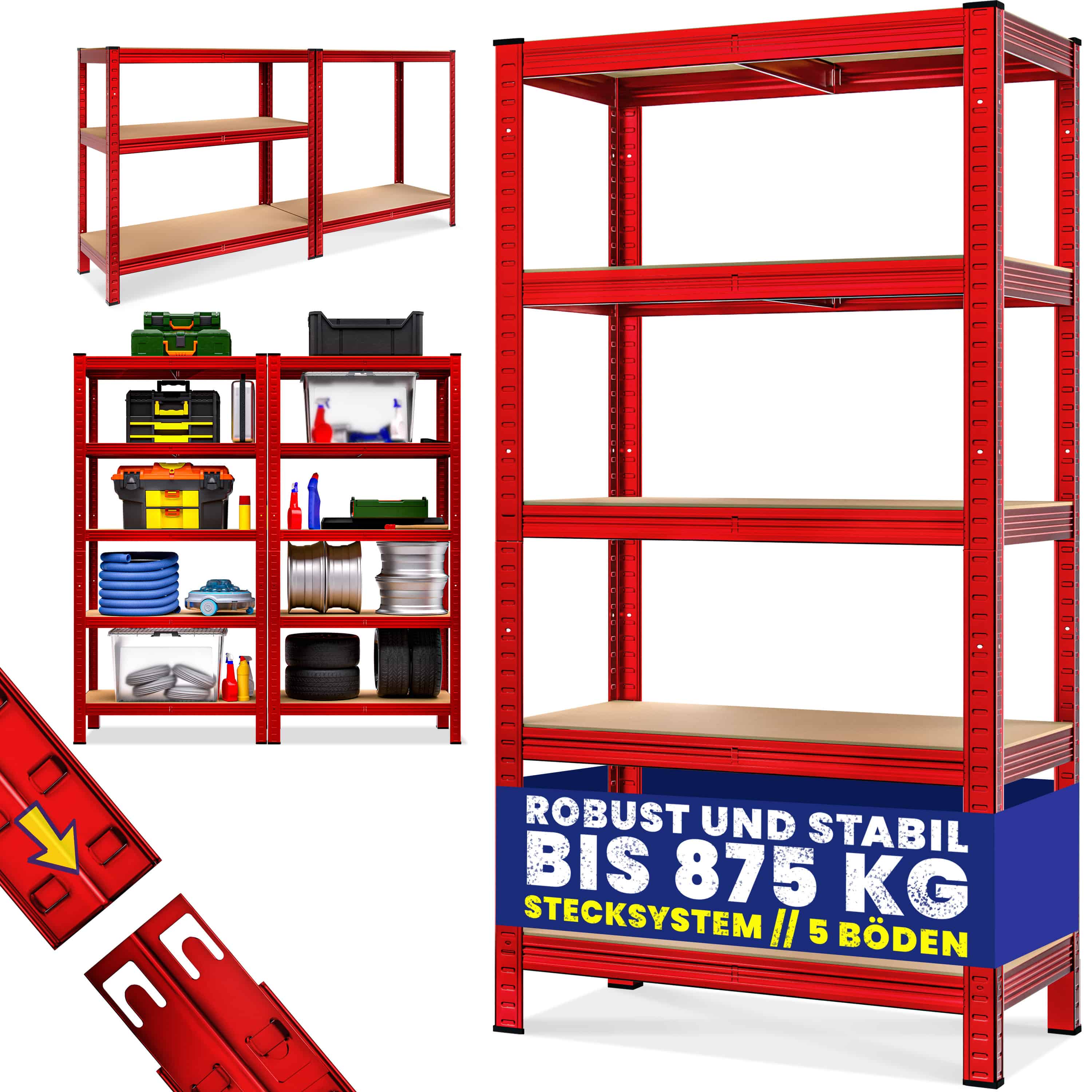 Stellingkast\u0020Rood\u0020180x90x40cm\u0020tot\u0020875kg Stellingkast\u0020Rood\u0020180x90x40cm\u0020tot\u0020875kg