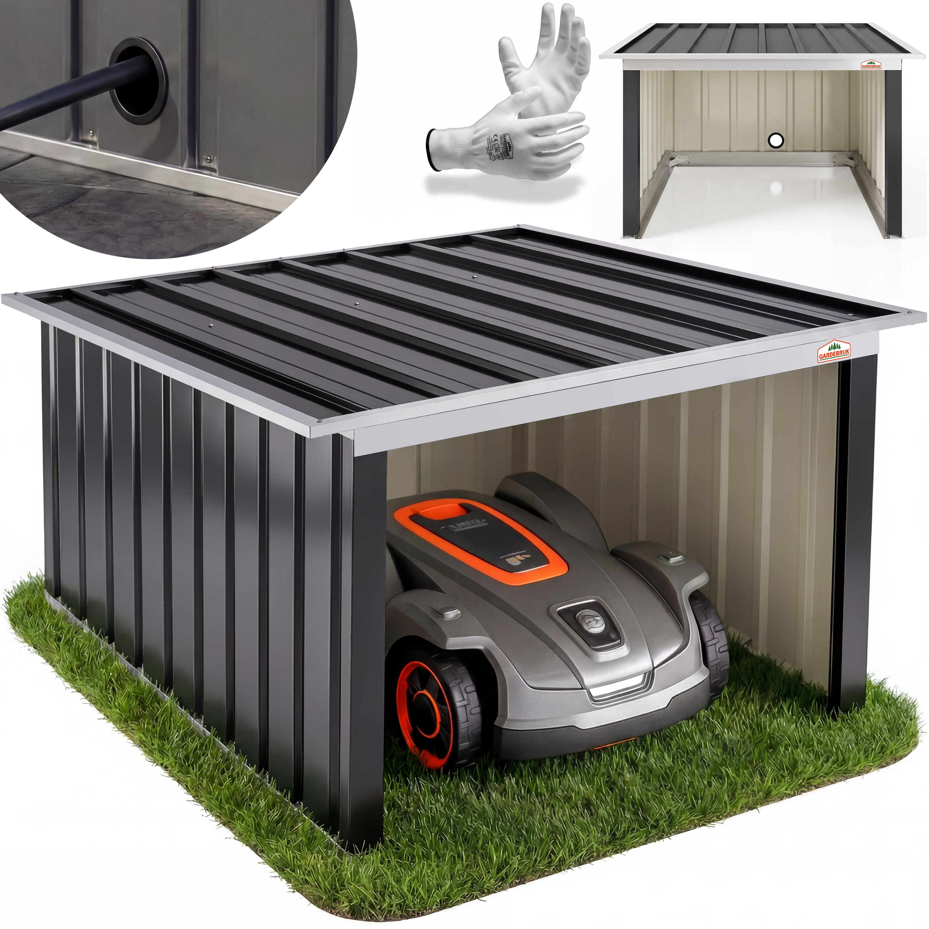 Robotmaaier\u0020Garage\u0020Antraciet\u0020Metaal\u002089x90x54cm
