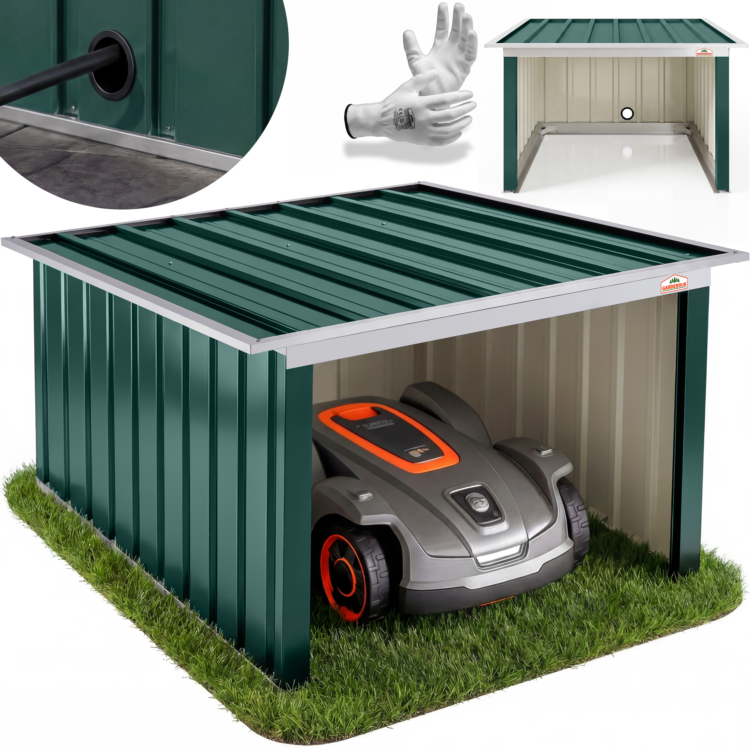 Robotmaaier\u0020Garage\u0020Groen\u0020Metaal\u002089x90x54cm Robotmaaier\u0020Garage\u0020Groen\u0020Metaal\u002089x90x54cm