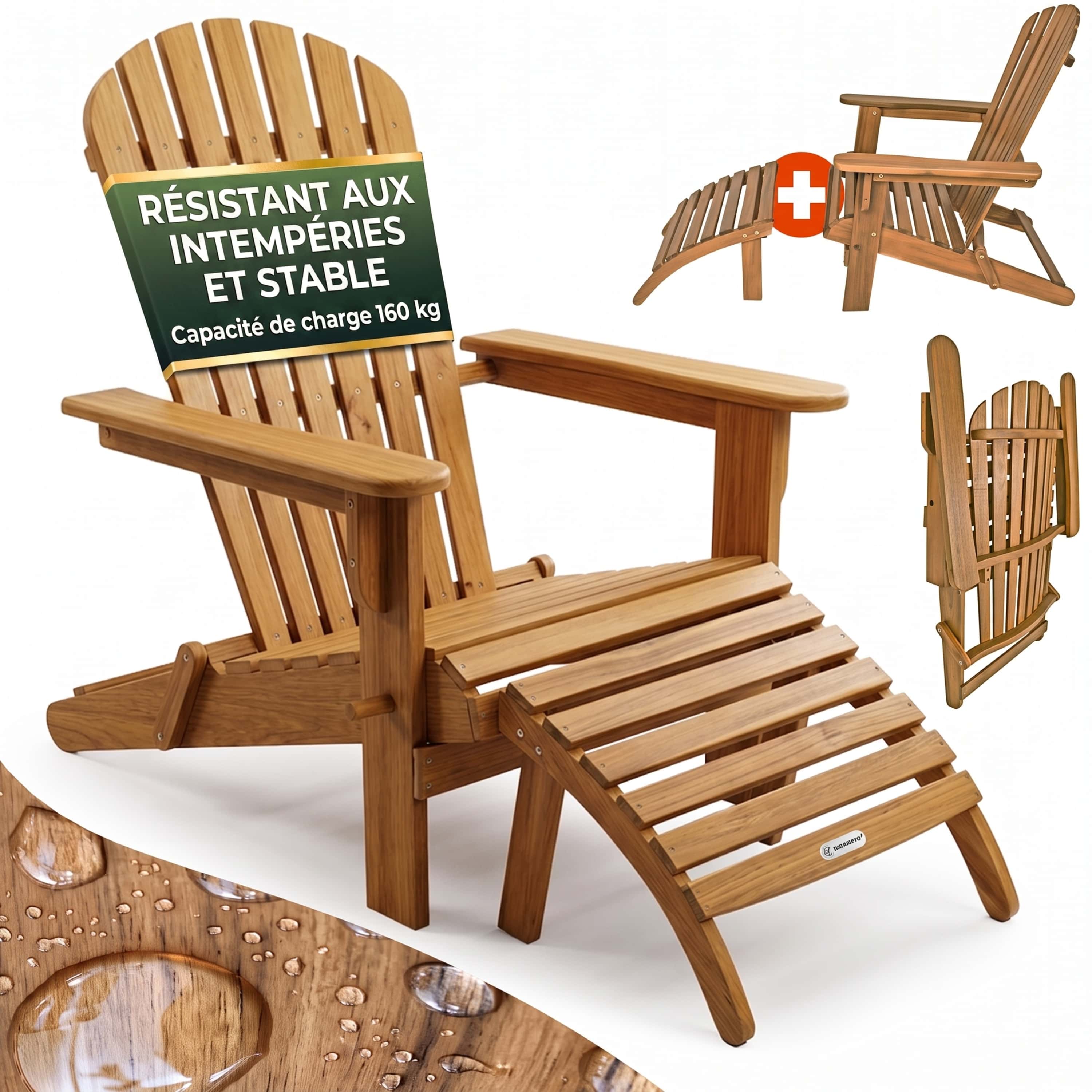 Ligbed\u0020Adirondack\u0020acaciahout\u0020incl\u0020voetensteun Ligbed\u0020Adirondack\u0020acaciahout\u0020incl\u0020voetensteun