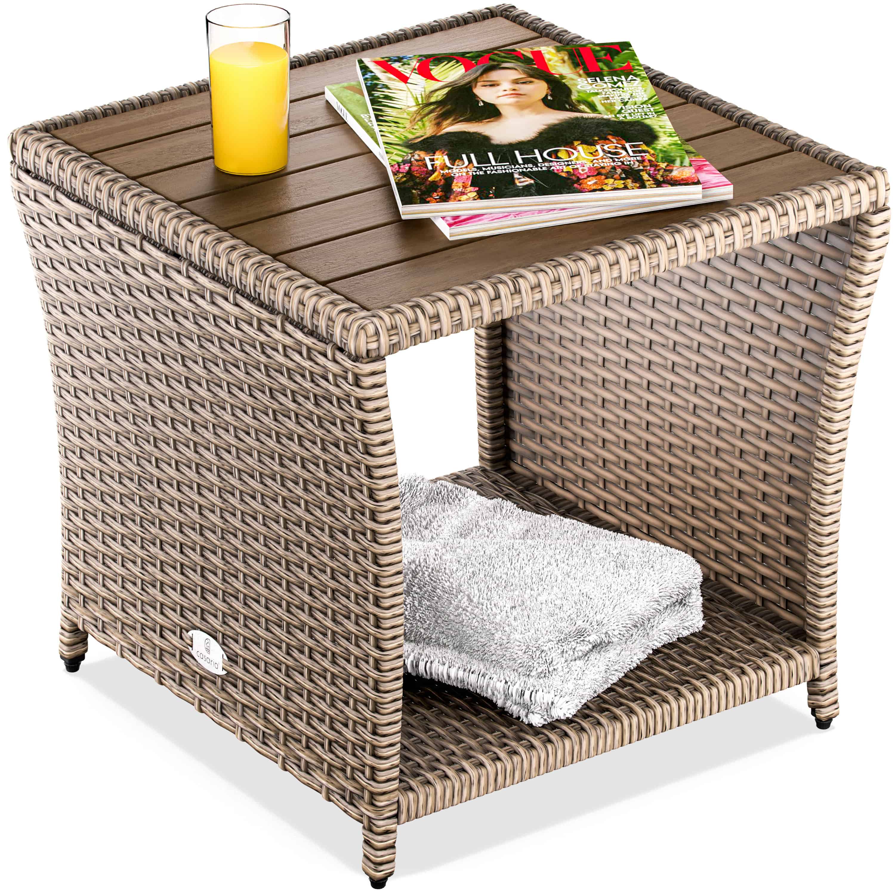 Polyrattan\u0020bijzettafel\u0020cr\u00E8me\u002045x45x40cm