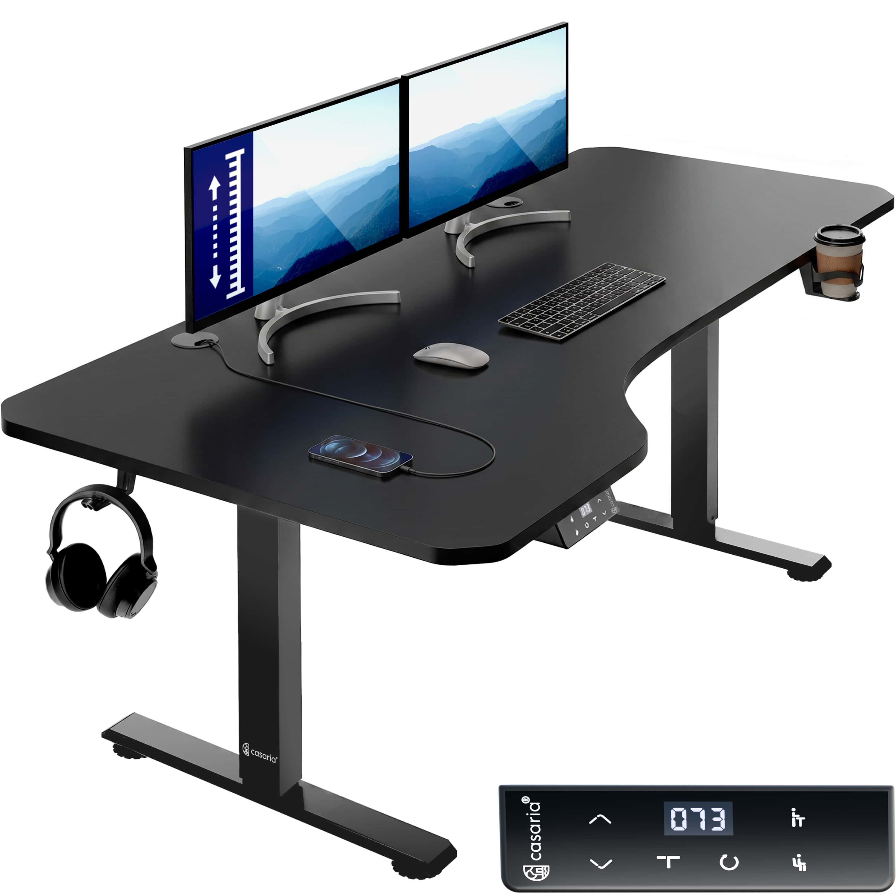 Zit\u0020sta\u0020bureau\u0020Zwart\u0020110x60x73\u002D118cm