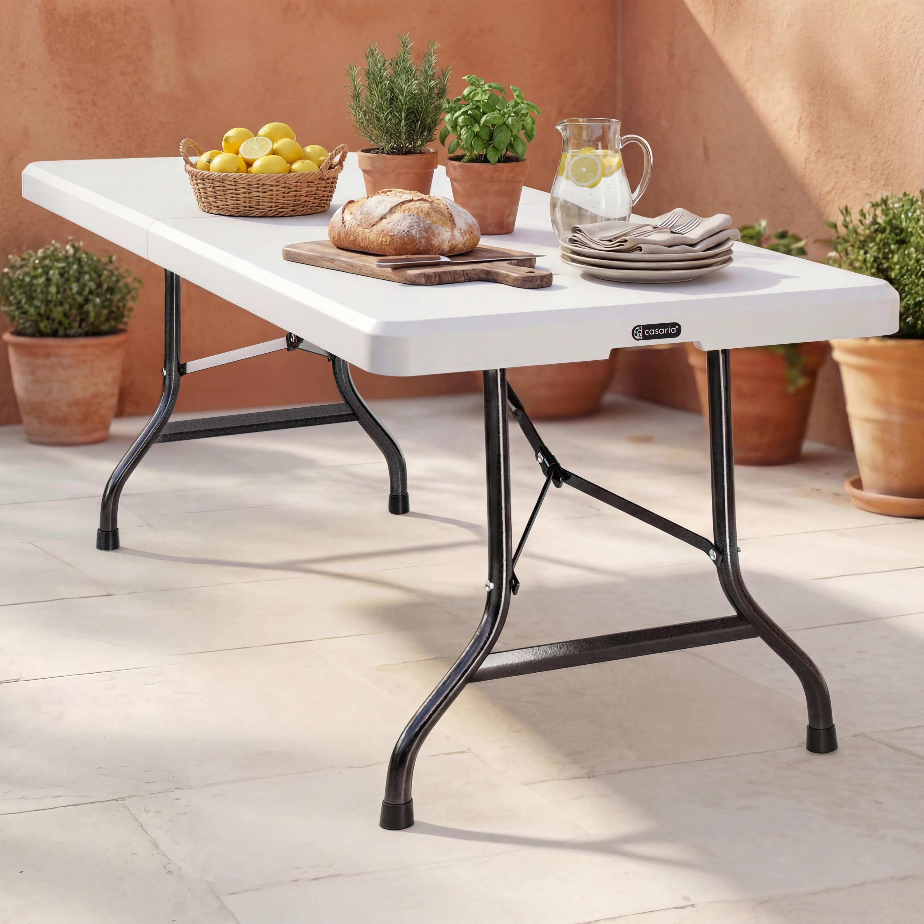 Klaptafel\u00202\u0020stuks\u0020Wit\u0020Kunststof\u0020183x76x74cm\u0020Inklapbaar