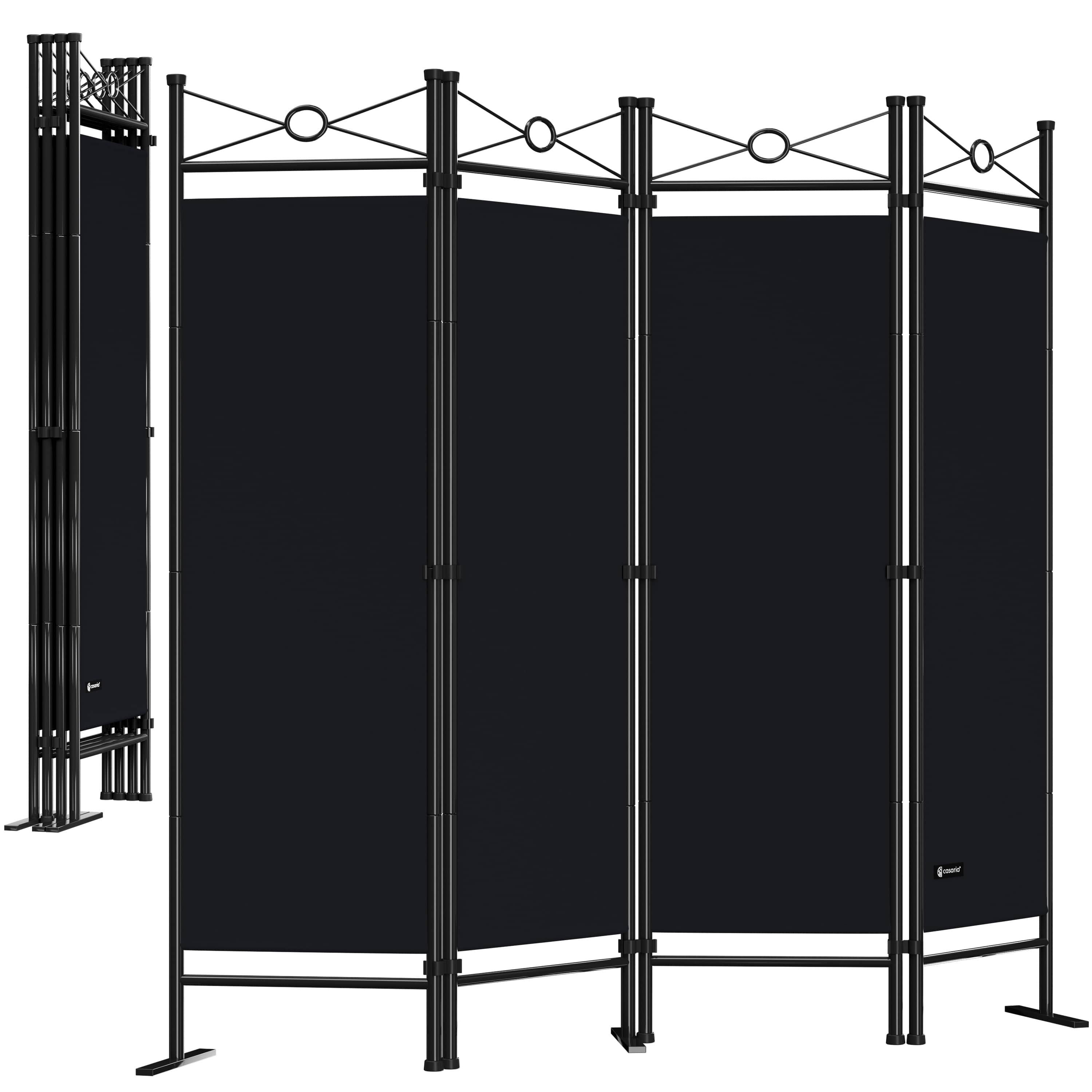 Kamerscherm\u0020Lucca\u0020Set\u0020van\u00202\u0020Zwart\u0020Staal\u0020180x163cm
