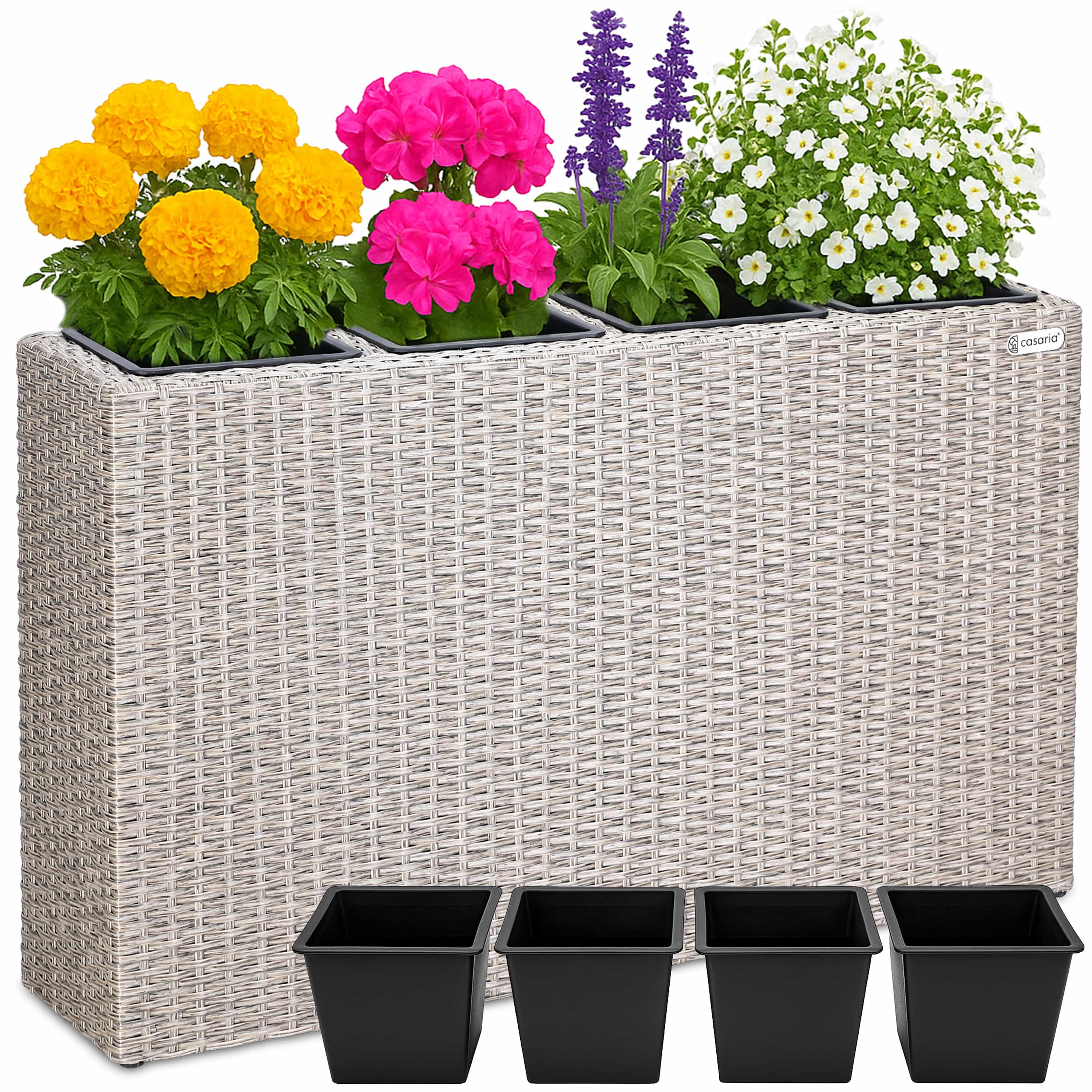 Polyrattan\u0020Bloembak\u0020Creme\u002095x27x60cm Polyrattan\u0020Bloembak\u0020Creme\u002095x27x60cm